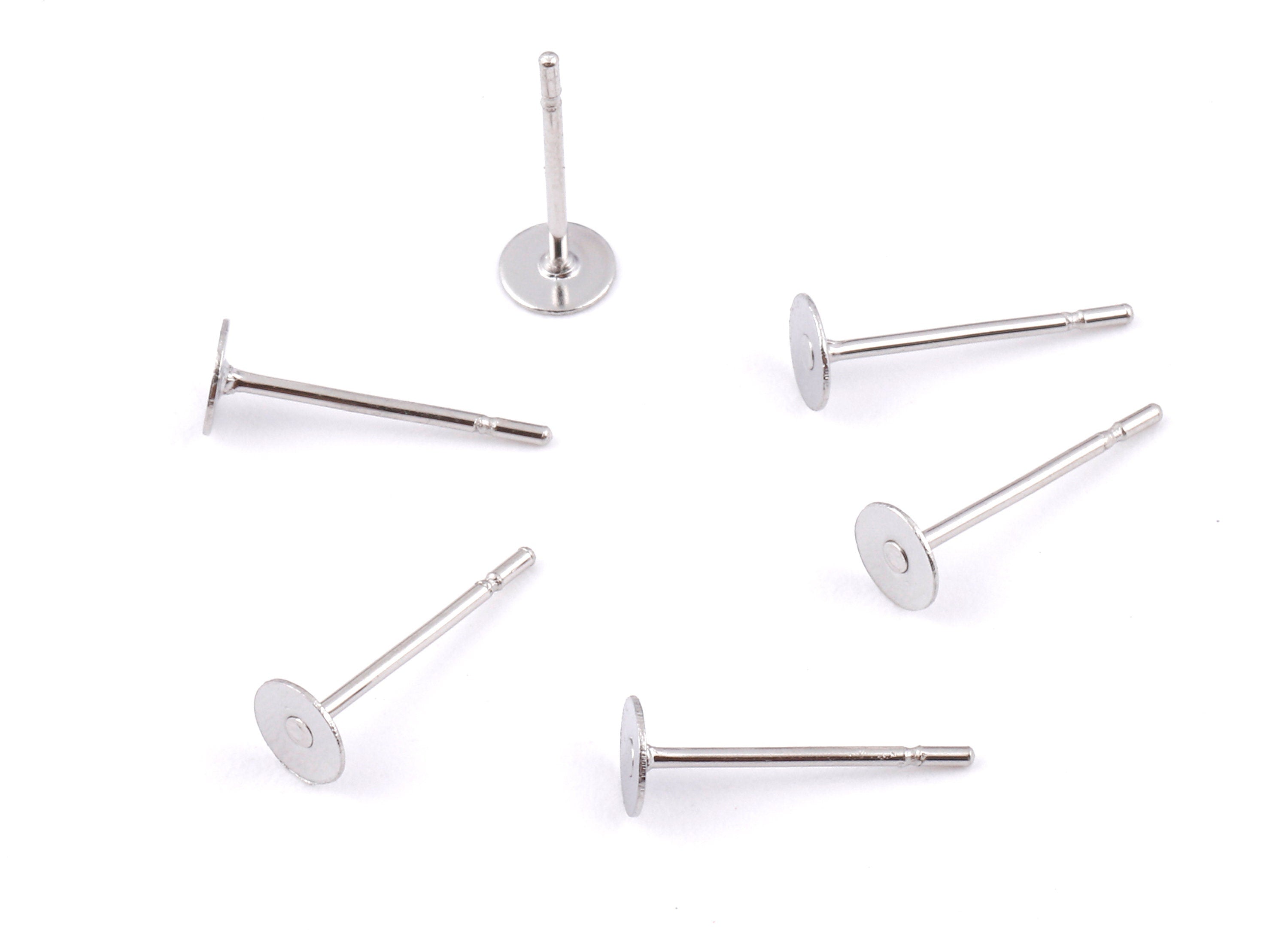 4x12mm Earring Stud Posts - Surgical Grade Stainless Steel Earring Post - 316L Stainless Steel Stud - Earring Findings - 12x4x0.7mm - SS1012 - DOMEDBAZAAR