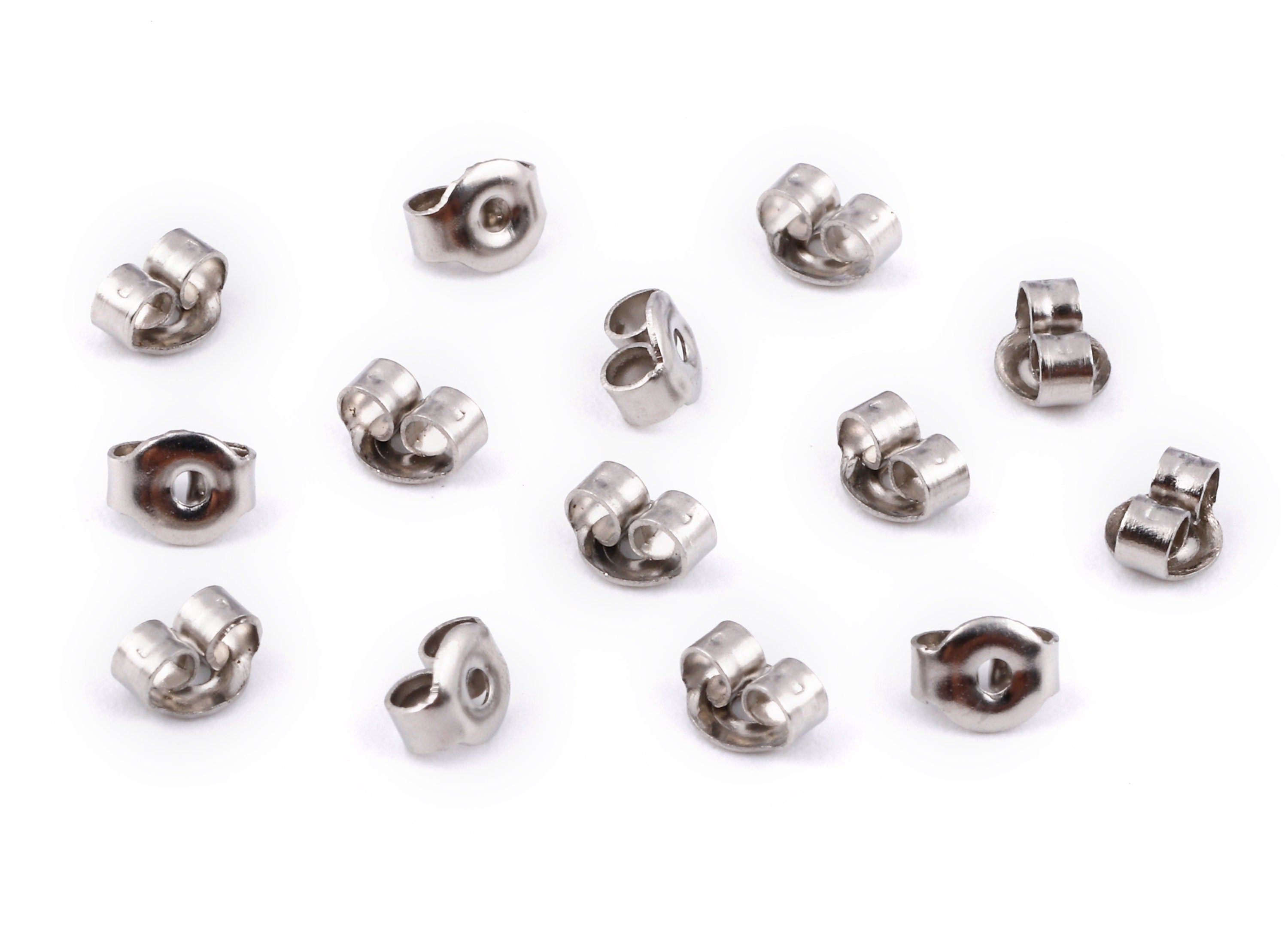 Stainless Steel Earring Stud Back - Stainless Steel Earring Post Nuts & Earring Wire Backs - Jewelry Supplies - 5.03 x4.04mm - SS1011 - DOMEDBAZAAR