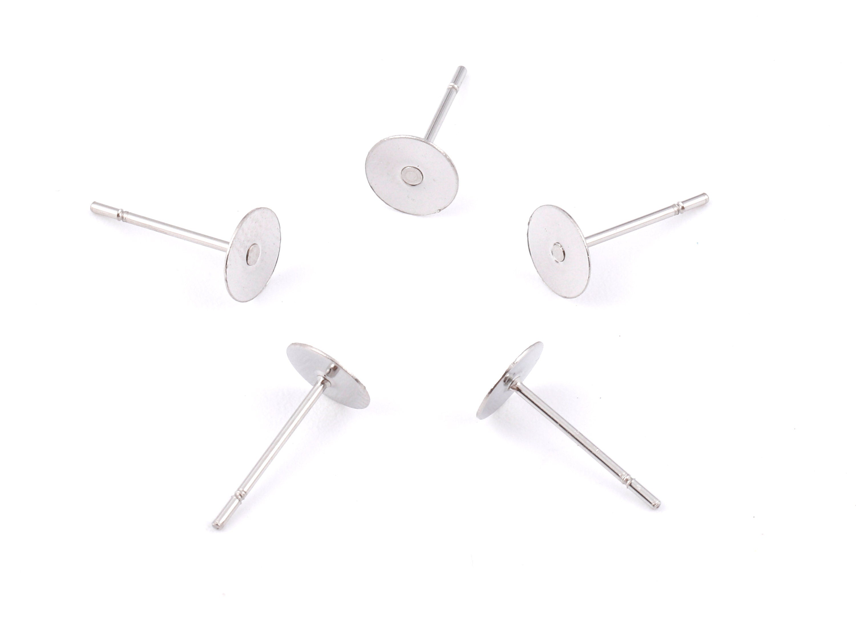 6x12mm Earring Stud Posts - Surgical Grade Stainless Steel Earring Post - 316L Stainless Steel Stud - Earring Findings - 12x6x0.7mm - SS1013 - DOMEDBAZAAR