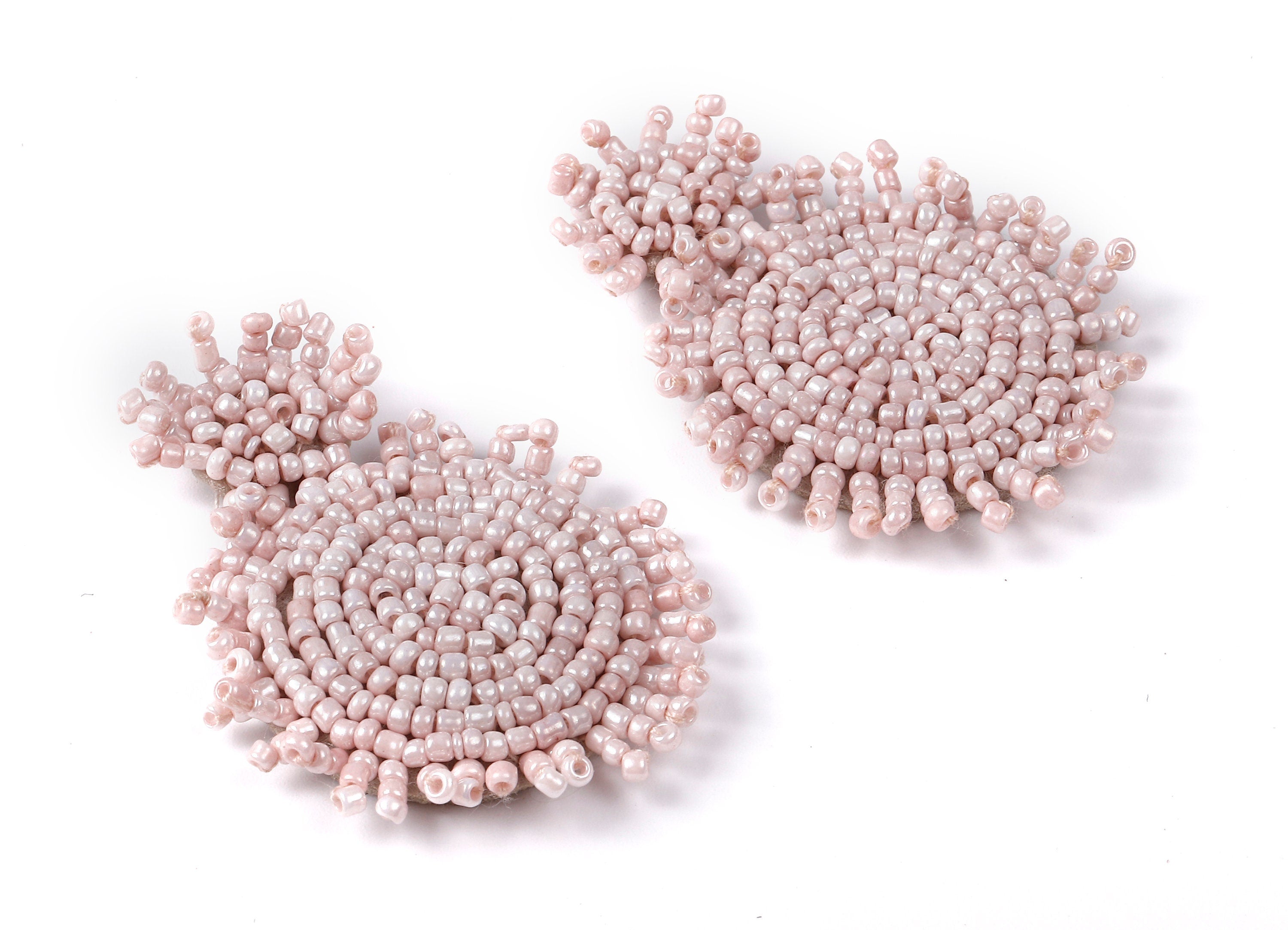 Beaded Round Earring Charms - Japanese beads - Handmade Beaded Pendant - Earring Accessories - Jewelry Supplies - 51.5x35x5.7mm - TH1059A - DOMEDBAZAAR