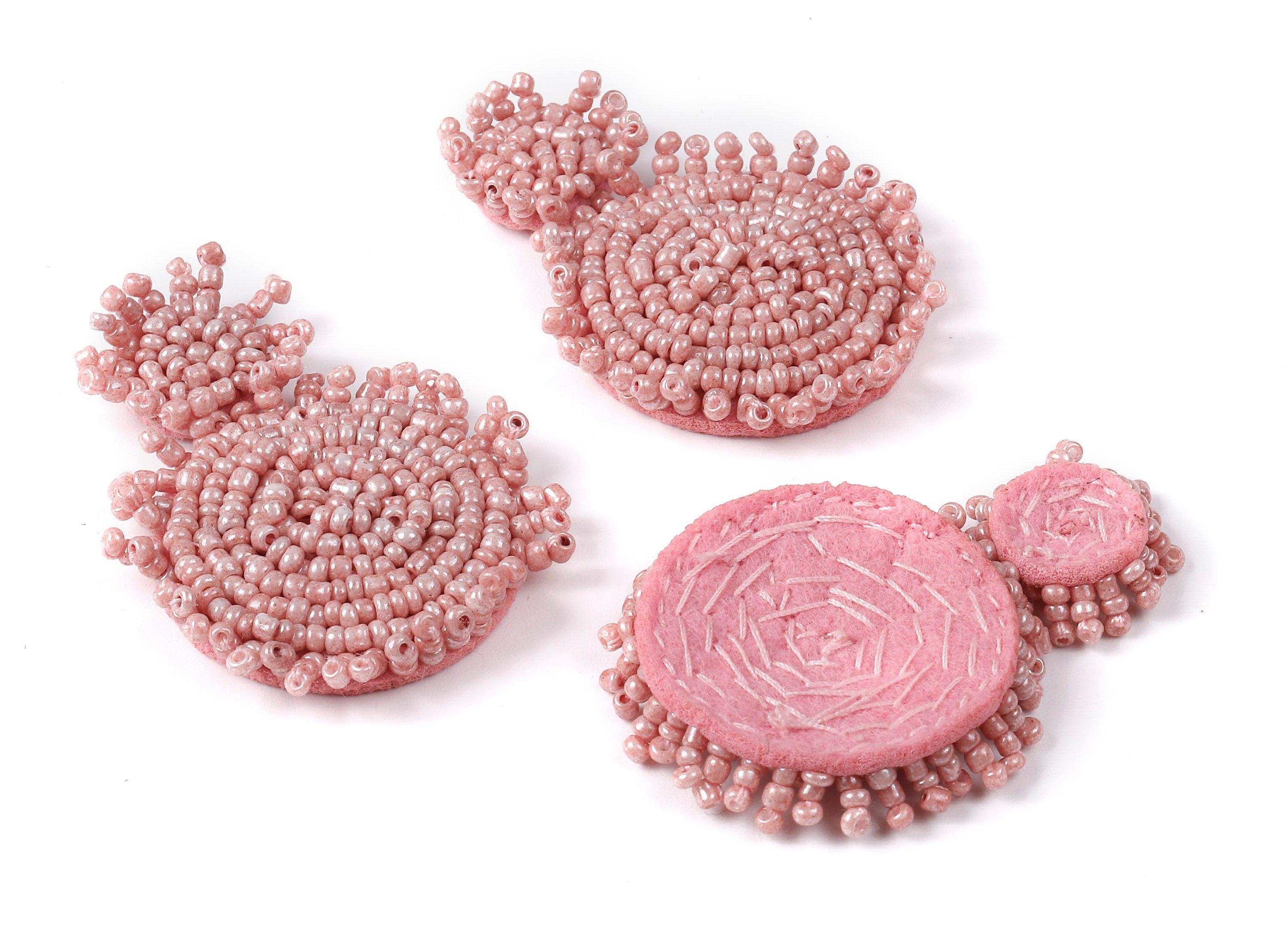 Beaded Round Earring Charms - Japanese beads - Handmade Beaded Pendant - Earring Accessories - Jewelry Supplies - 51.5x35x5.7mm - TH1059C - DOMEDBAZAAR