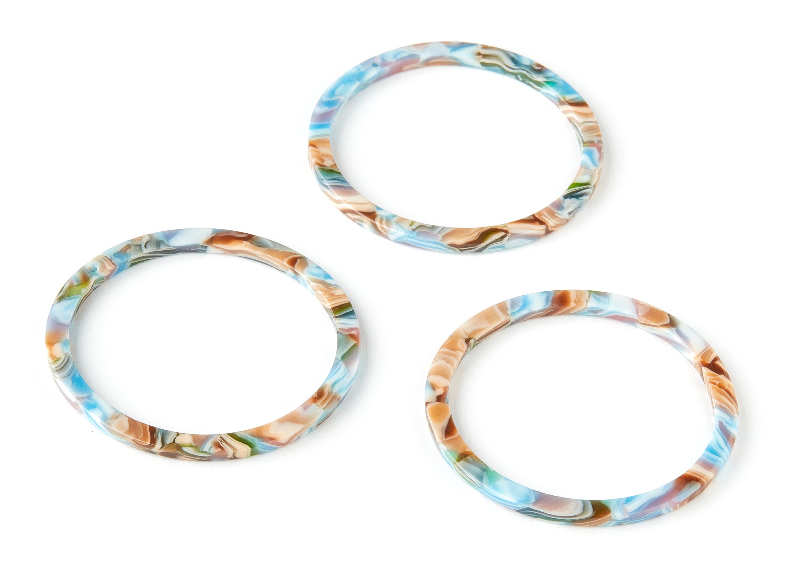 Acetate Circle Charms - Circle Earrings and Pendant - Earring Findings - 1 Hole - Color Code: A240 - 44.52x44.52x2.47mm - AC1126-A240 - DOMEDBAZAAR