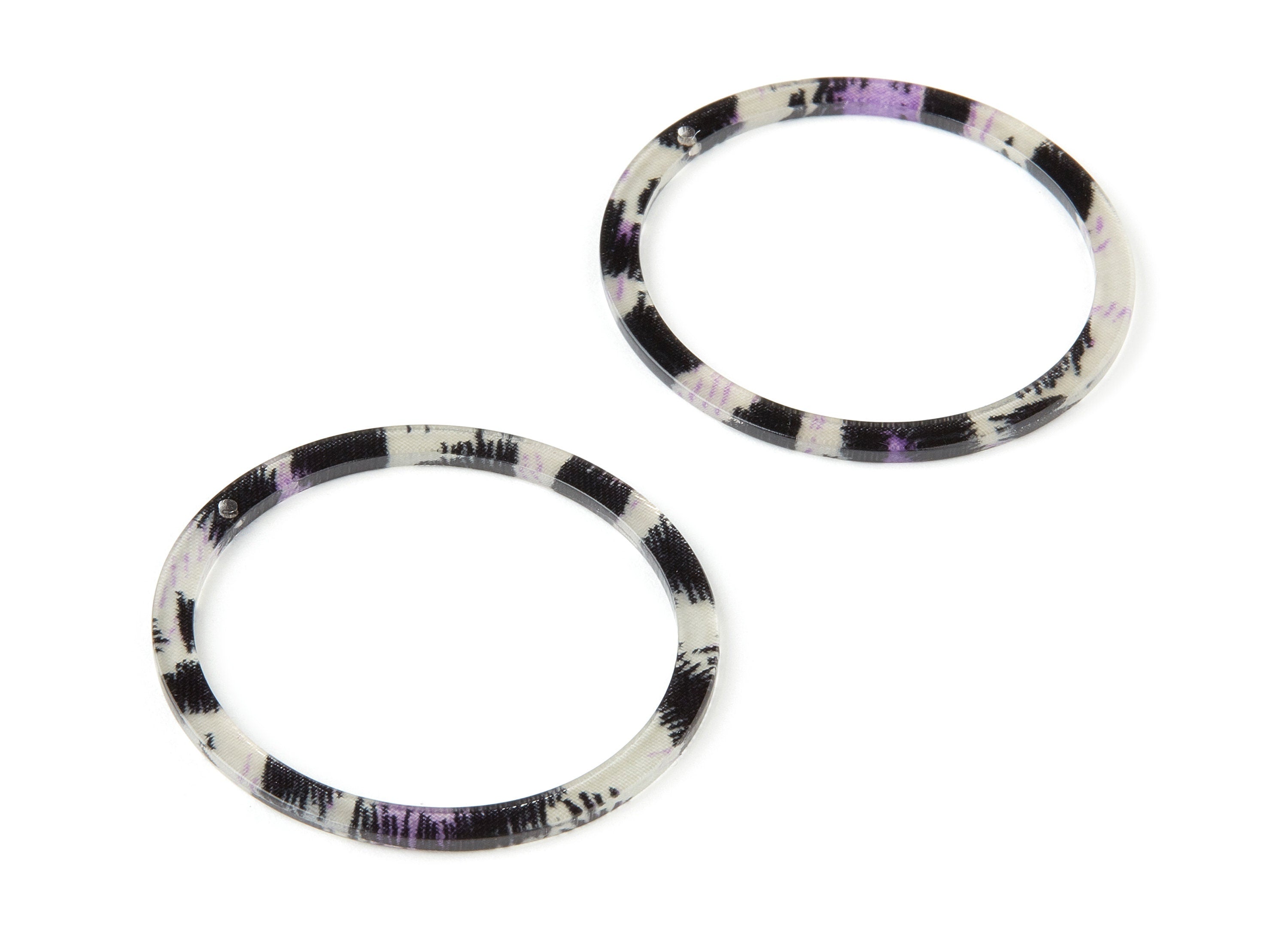 Acetate Circle Charms - Circle Earrings and Pendant - Earring Findings - 1 Hole - Color Code: A296 - 44.52x44.52x2.47mm - AC1126-A296 - DOMEDBAZAAR