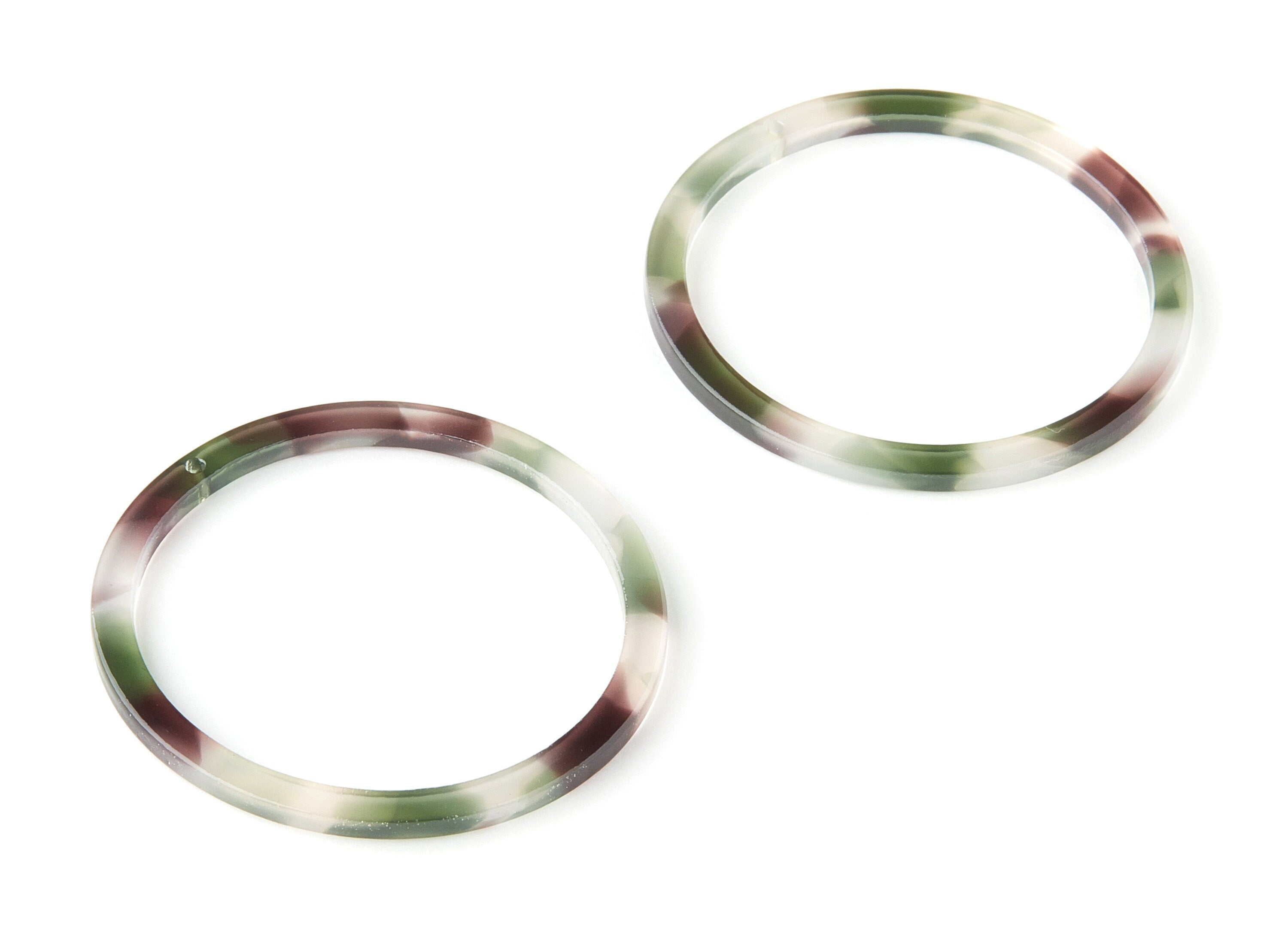 Acetate Hoop Charms - Circle Earring and Pendant - Earring Findings - Jewelry Supplies - Color Code: A349 - 44.52x44.52x2.47mm - AC1126-A349 - DOMEDBAZAAR