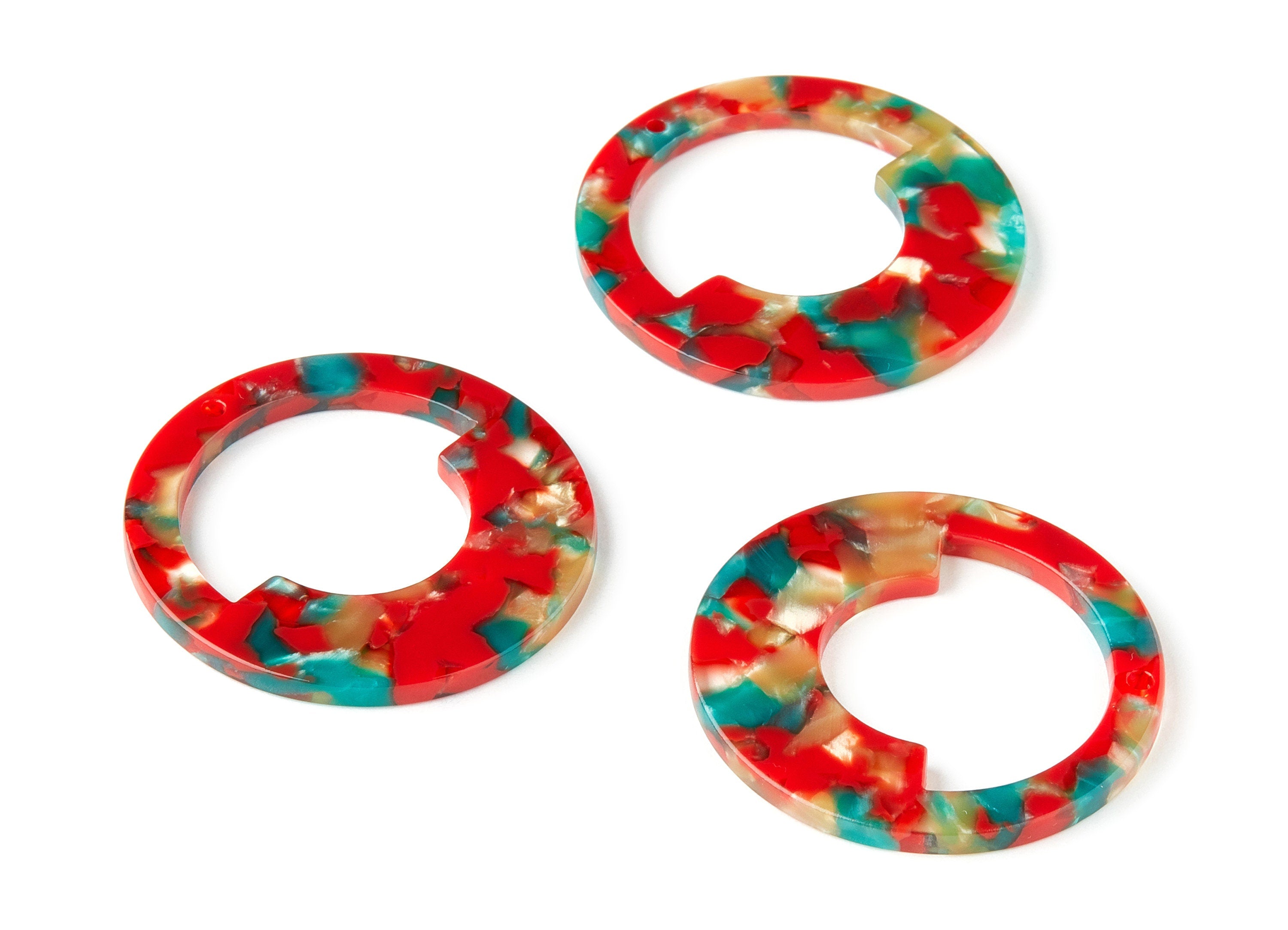 Acetate Circle Charms - Circle Earrings and Pendant - Earring Findings - Jewelry Supplies - Color Code: A46 - 39.68x39.7x2.74mm - AC1339-A46 - DOMEDBAZAAR