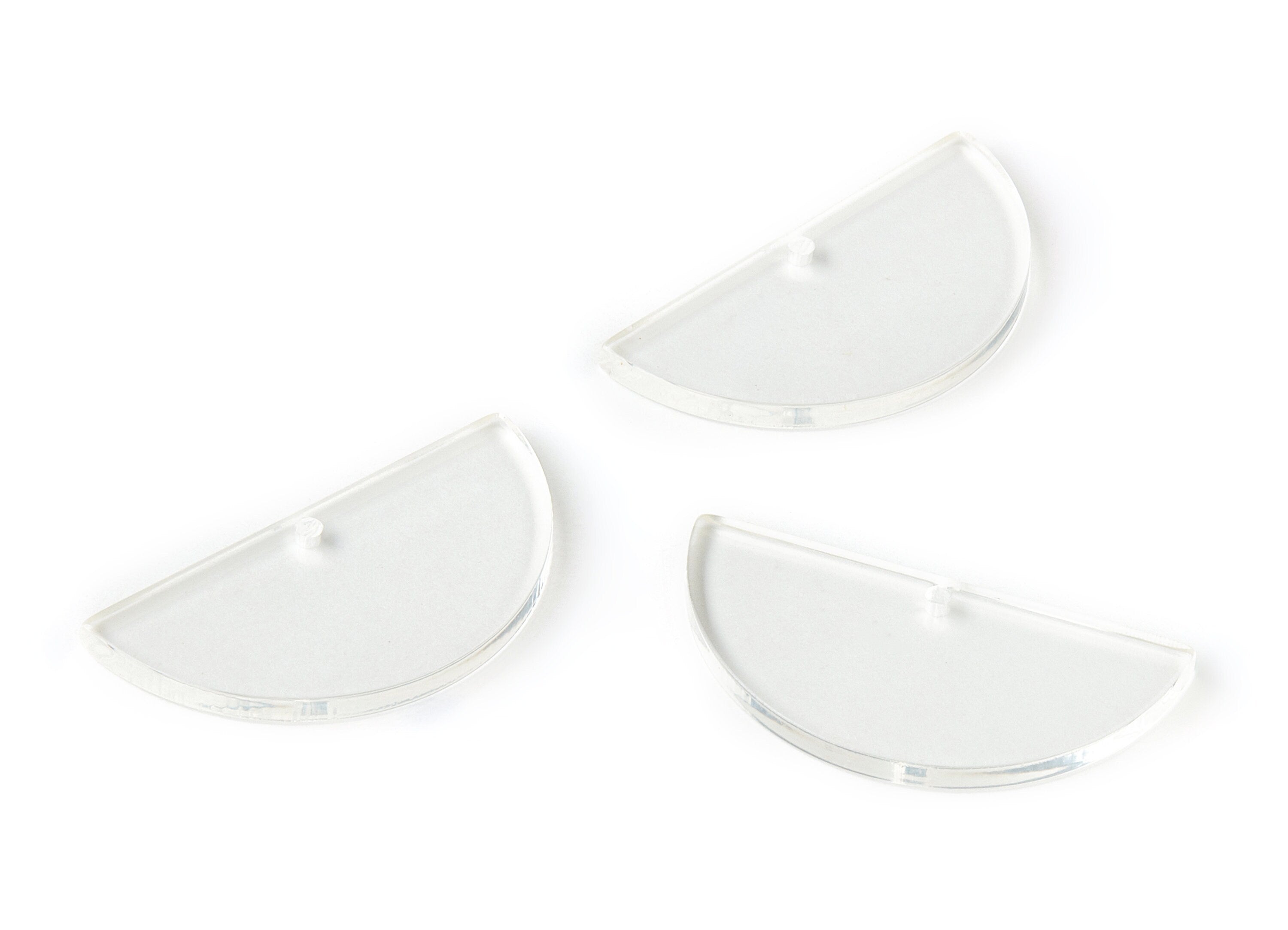 Acrylic Semicircle Charm - Semicircle Earring and Pendant - Earring Finding - Color Code: A63 - 50.49x25.18x2.72mm - AC1670-A63 - DOMEDBAZAAR