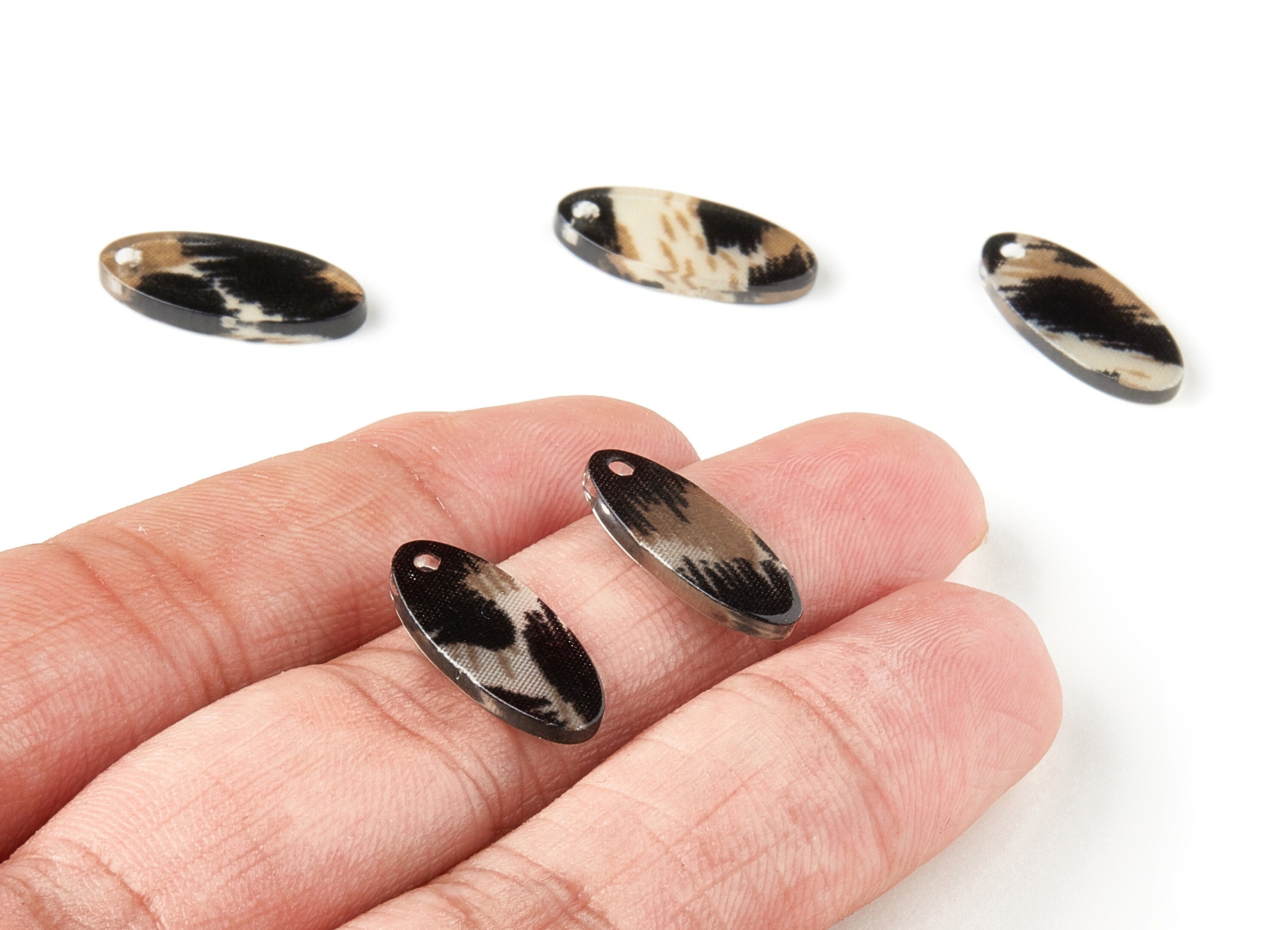 Acetate Oval Charms - Oval Earrings and Pendant - Earring Findings - Jewelry Supplies - Color Code: A266- 19.27x8.31x2.04mm - AC1680-A266 - DOMEDBAZAAR