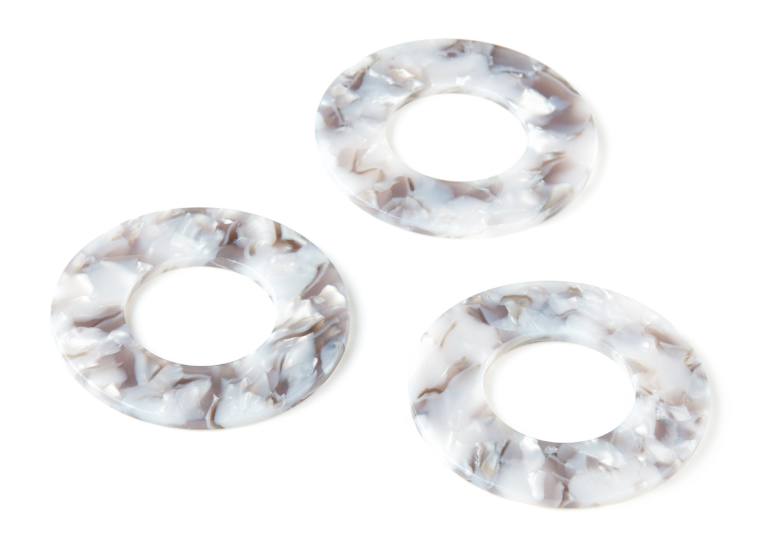 Acetate Circle Charms - Round Earrings and Pendant - Earring Findings - 1 Hole - Color Code: A347 - 47.84x47.84x2.51mm - AC1660-A347 - DOMEDBAZAAR
