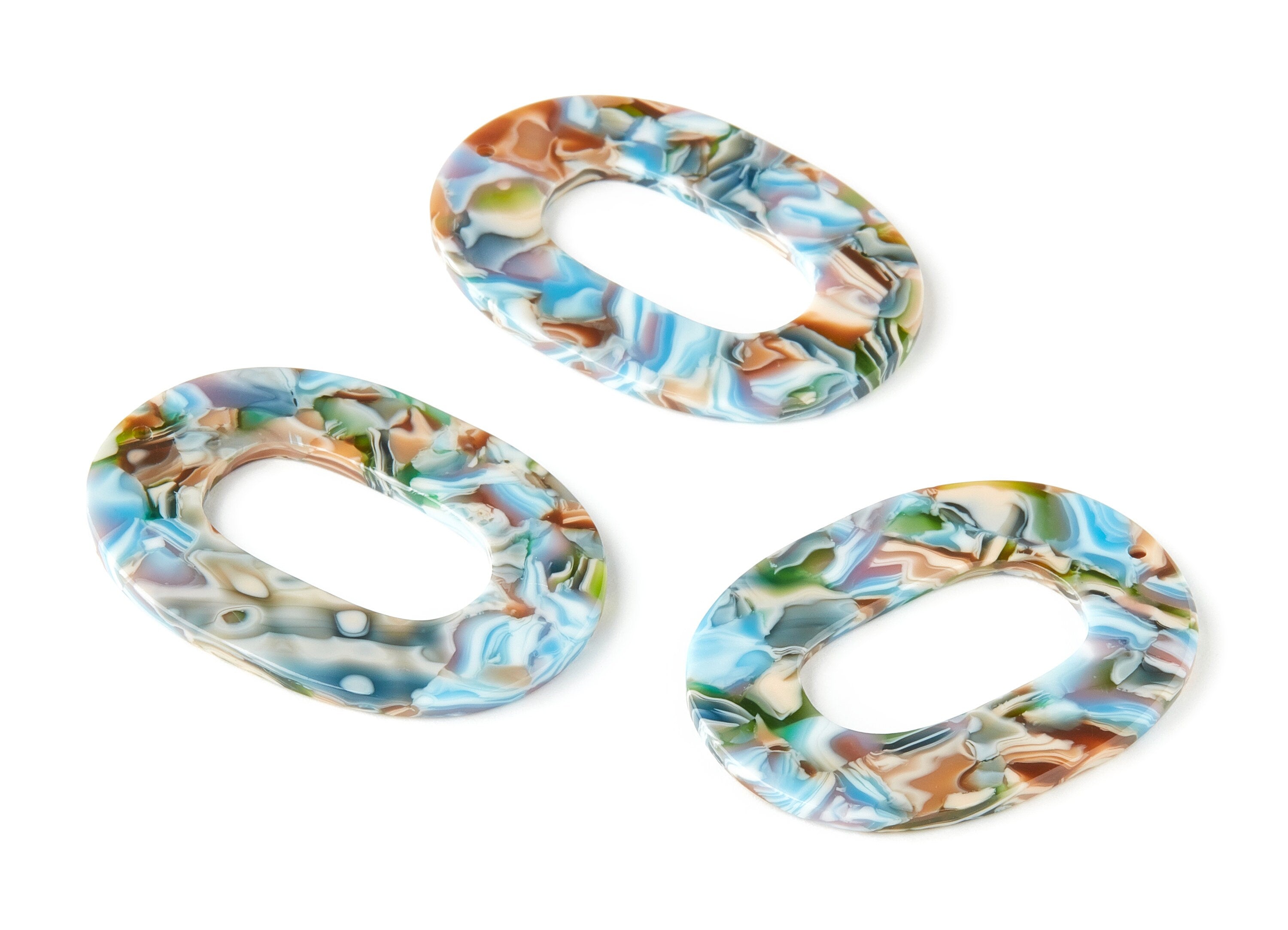 Acetate Oval Charms - Oval Earrings and Pendant - Earring Findings - Jewelry Supplies - Color Code: A240 - 46.74x34.38x2.58mm - AC1065-A240 - DOMEDBAZAAR