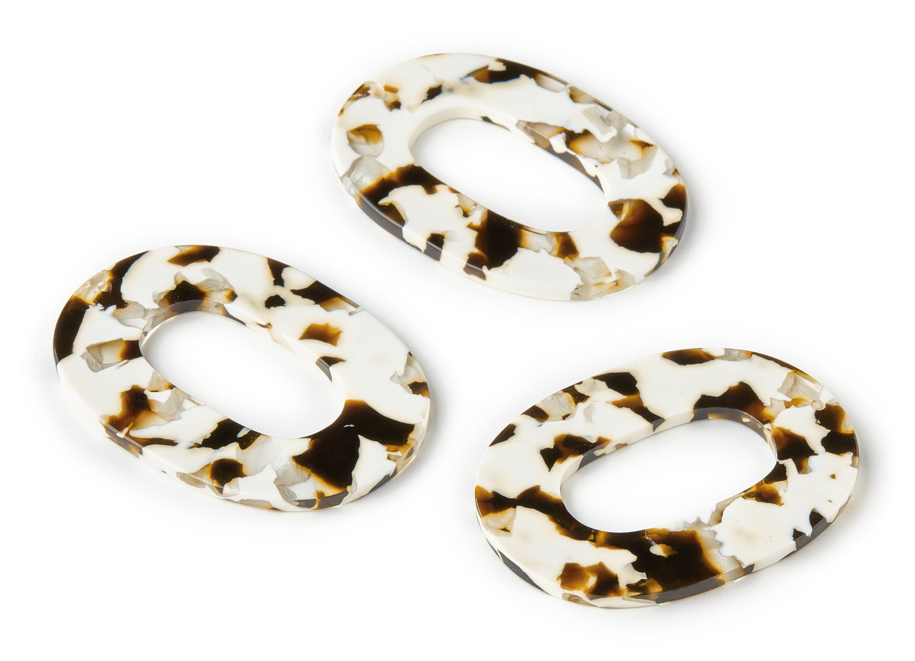 Acetate Oval Charms - Oval Earrings and Pendant - Earring Findings - Jewelry Supplies - Color Code: A257 - 46.74x34.38x2.58mm - AC1065-A257 - DOMEDBAZAAR