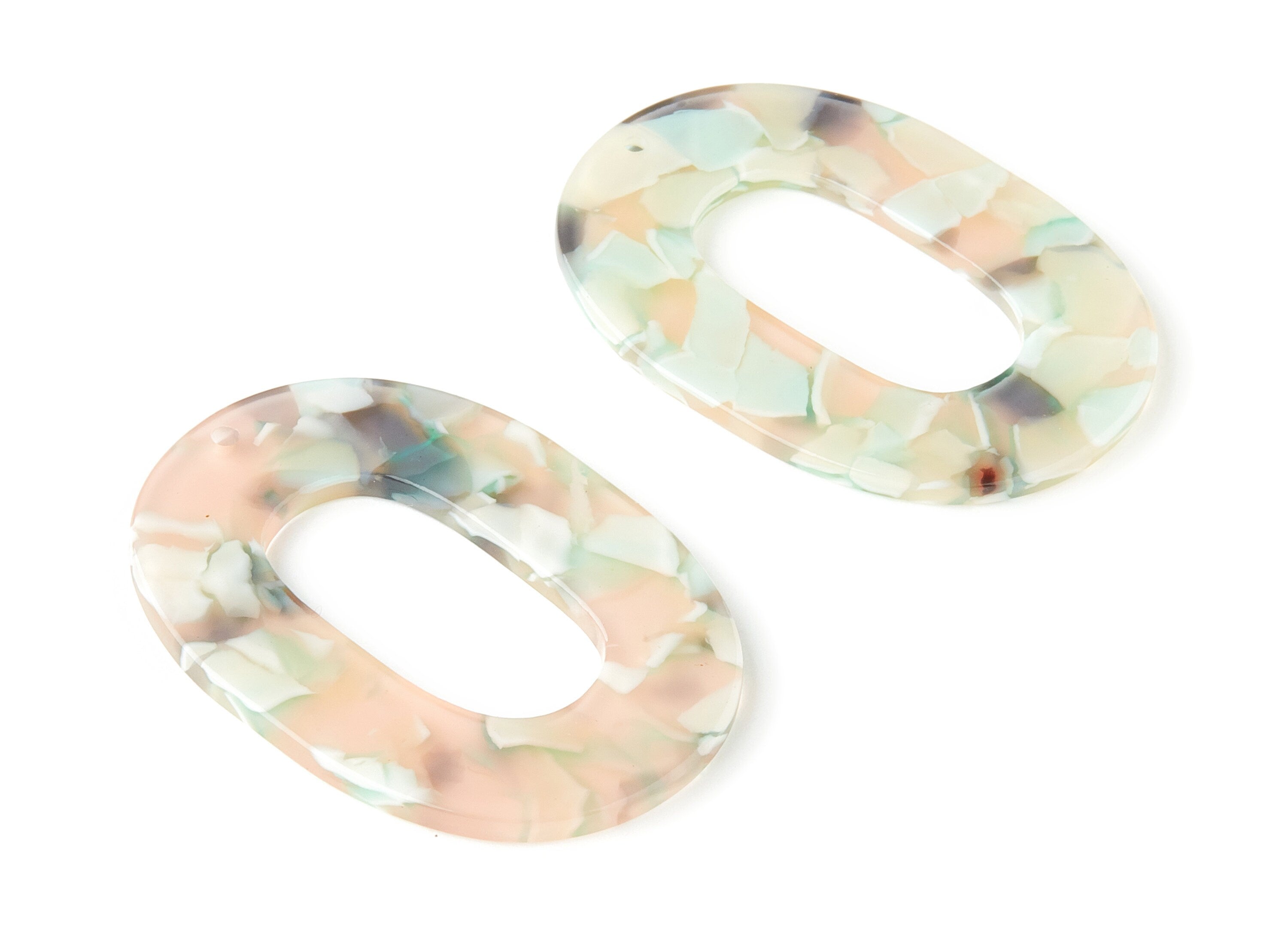 Acetate Oval Charms - Oval Earrings and Pendant - Earring Findings - Jewellery Supplies - Color Code: A265 - 46.74x34.38x2.6mm - AC1065-A265 - DOMEDBAZAAR