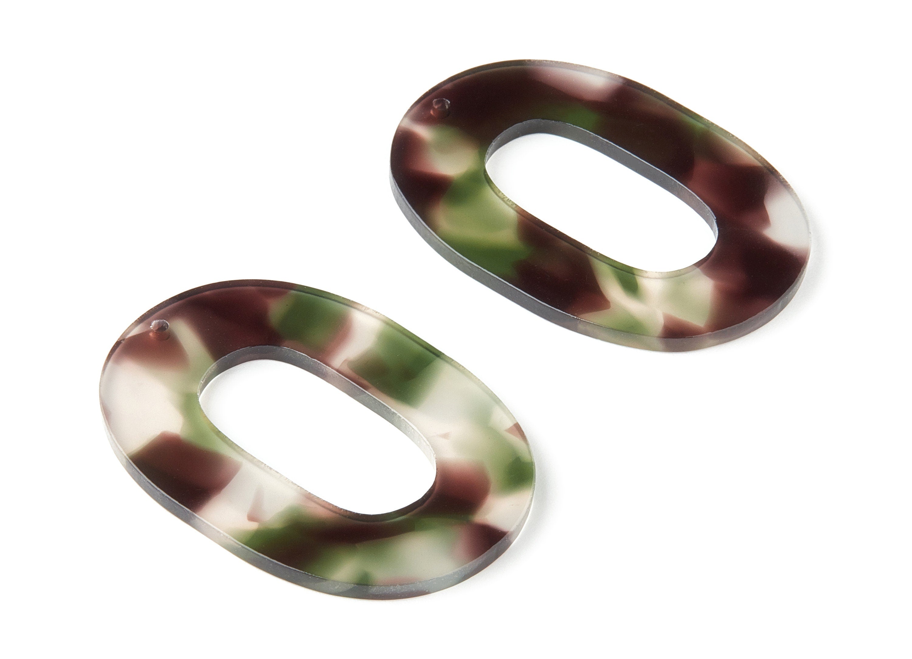 Acetate Oval Charms - Oval Earrings and Pendant - Earring Findings - Jewelry Supplies - Color Code: A349 - 46.74x34.38x2.58mm - AC1065-A349 - DOMEDBAZAAR