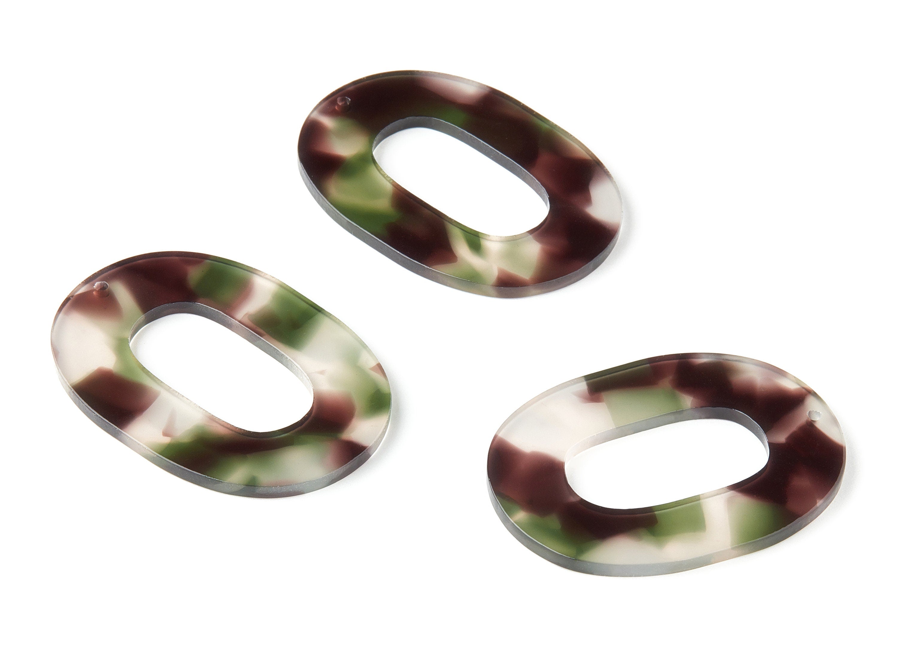 Acetate Oval Charms - Oval Earrings and Pendant - Earring Findings - Jewelry Supplies - Color Code: A349 - 46.74x34.38x2.58mm - AC1065-A349 - DOMEDBAZAAR