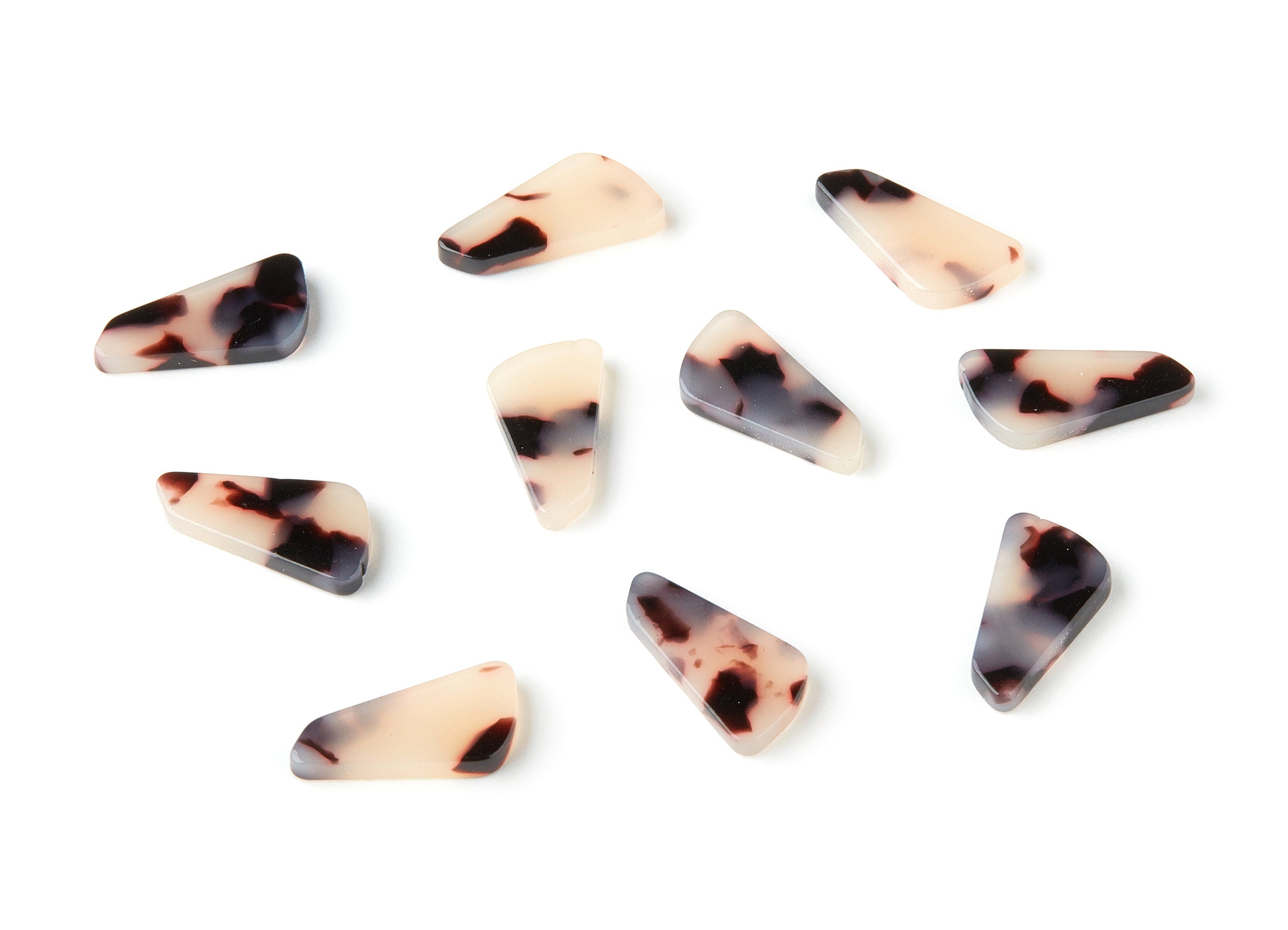 Acetate Geometric Charms - Blonde Tortoise Shell Earrings - Geometric Earrings and Pendant - Color Code: A07 - 19x9,16x2,82mm - AC1284-A07 - DOMEDBAZAAR