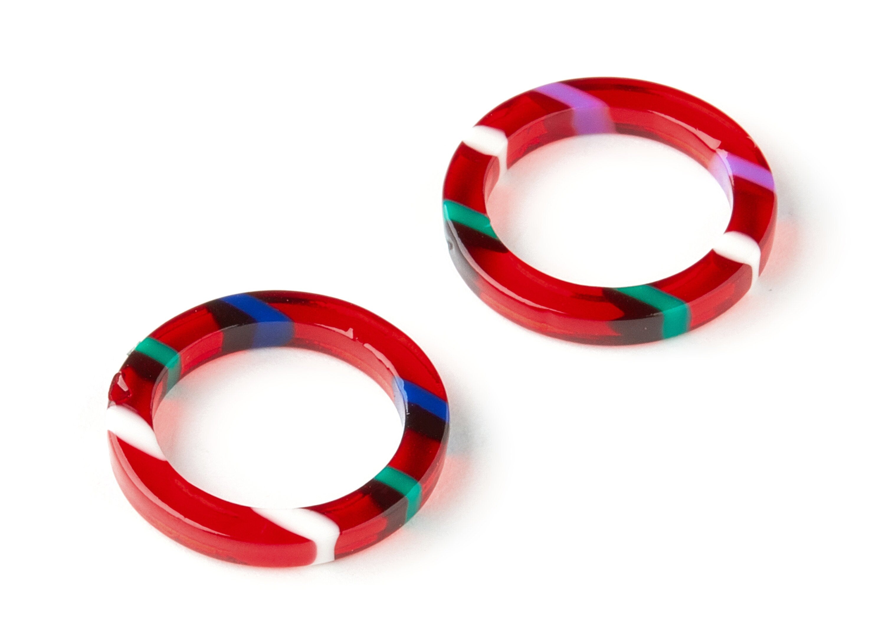 Acetate Hoop Earring Charms - Acrylic Circle Pendant - Earring Findings - Jewelry Supplies - Color Code: A112 - 19x19.1x2.75mm - AC1196-A112 - DOMEDBAZAAR