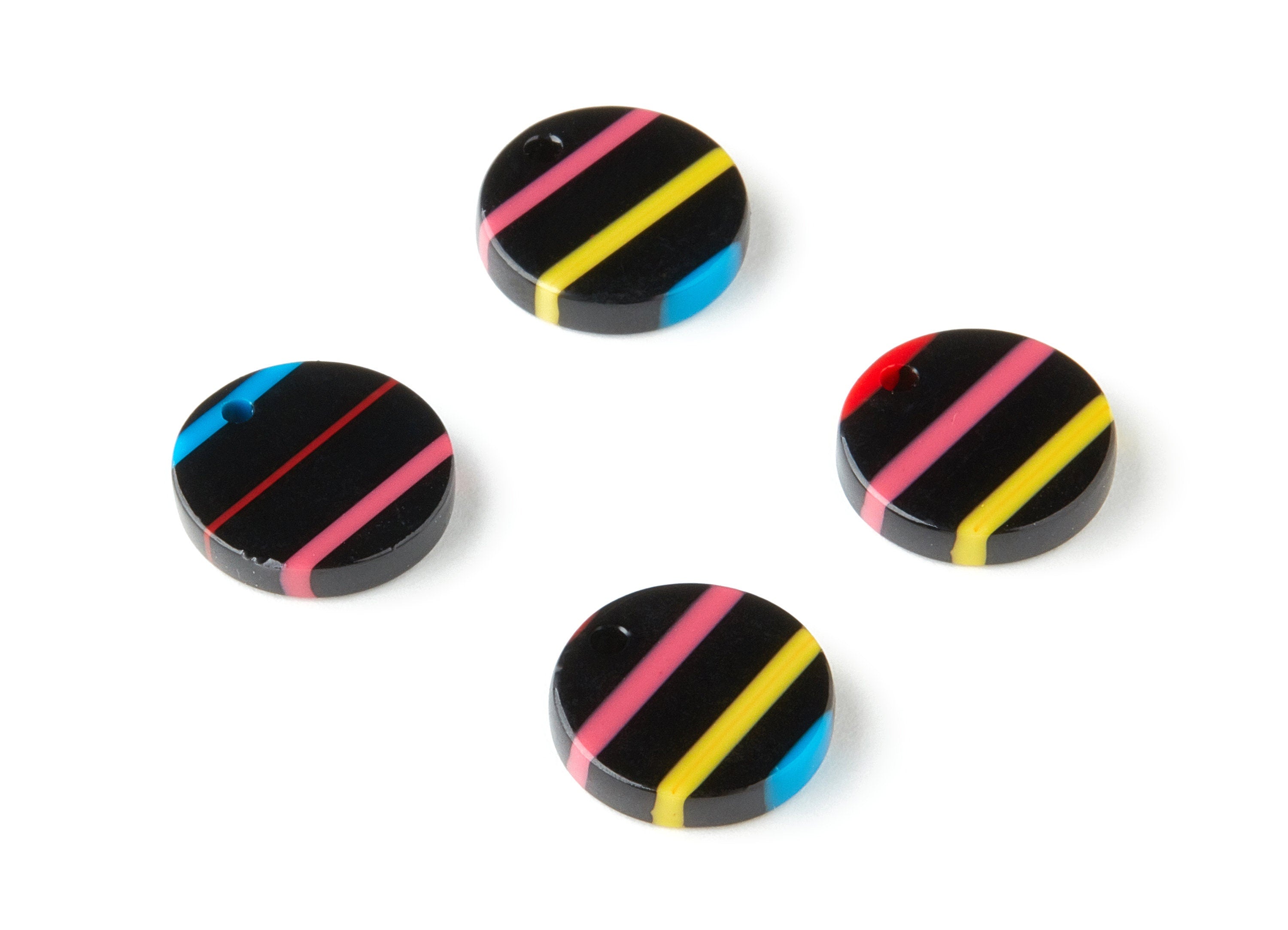 Acetate Coin Charms - Round Earrings and Pendant - Earring Findings - Jewelry Supplys - Color Code: A141 - 13.42x13.42x2.68mm - AC1287-A141 - DOMEDBAZAAR