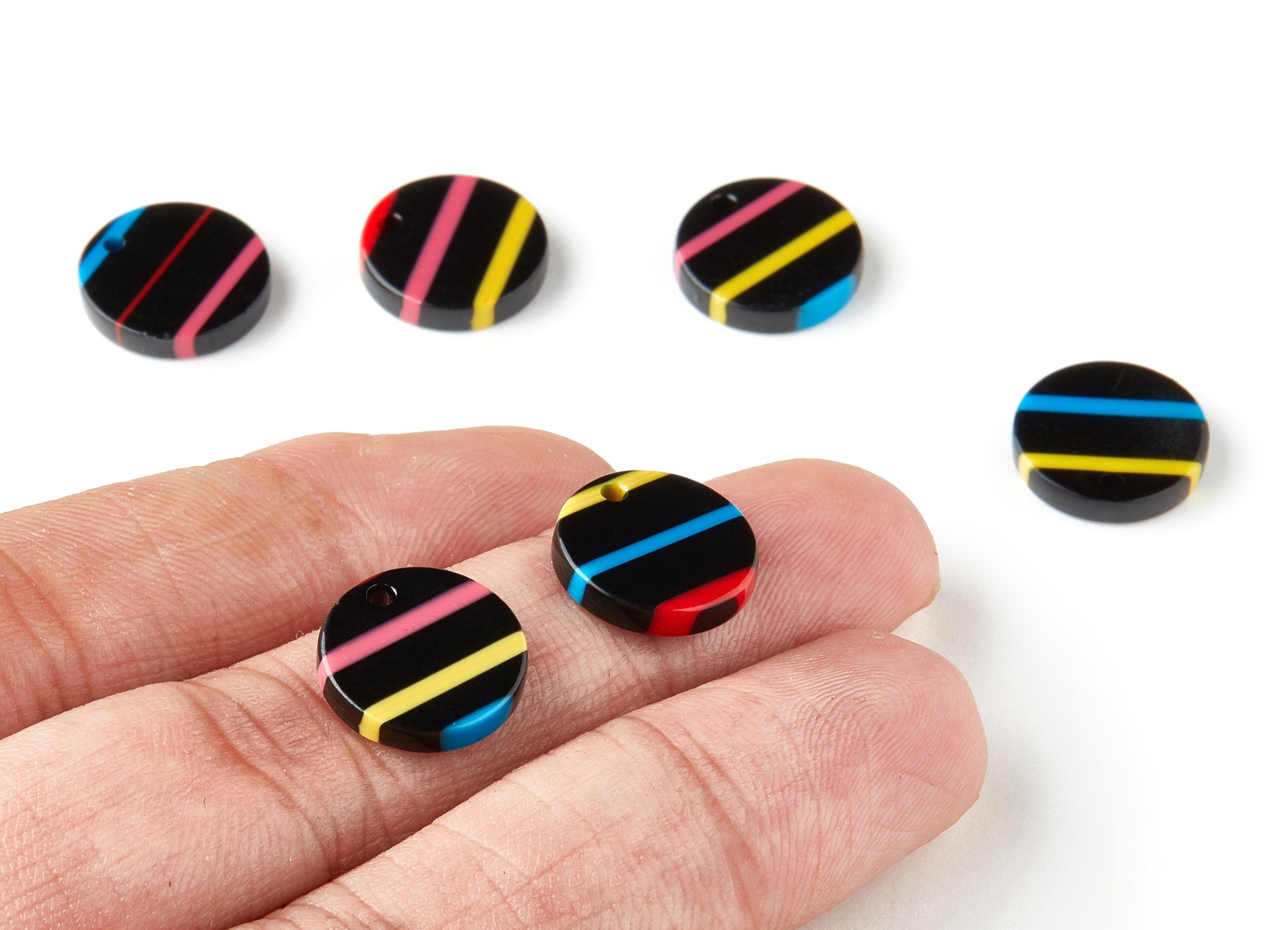 Acetate Coin Charms - Round Earrings and Pendant - Earring Findings - Jewelry Supplys - Color Code: A141 - 13.42x13.42x2.68mm - AC1287-A141 - DOMEDBAZAAR