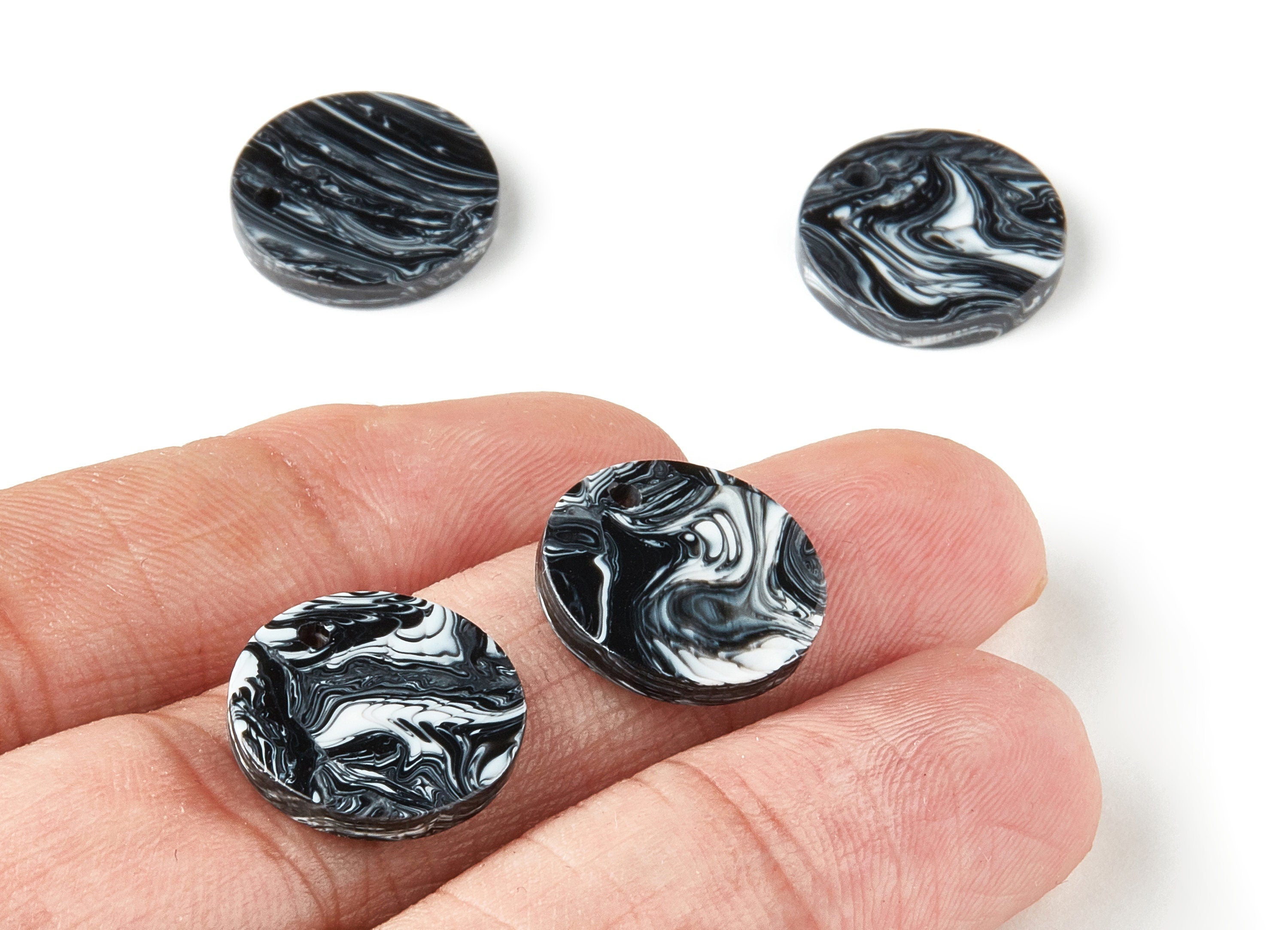 Acetate Coin Charms - Round Earrings and Pendant - Earring Findings - Jewelry Supplys - Color Code:A366 - 15.7x15.7x2.5mm - AC1675-A366 - DOMEDBAZAAR