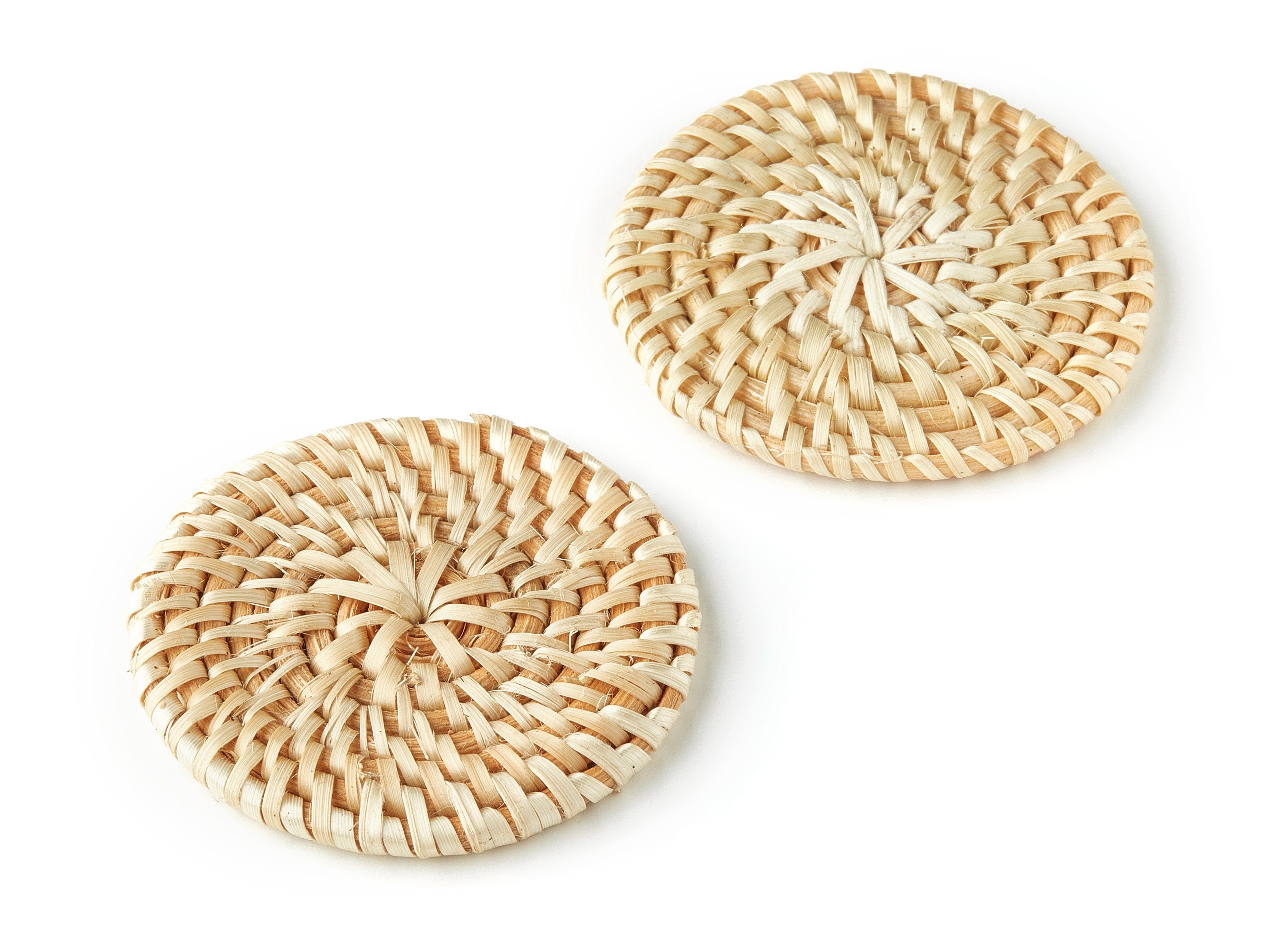 Handwoven Rattan Round Charms - Round Rattan Earrings and Pendant - Wooden Straw Earrings - Jewelry Handmade - 61.79x61.79x5.2mm - RT1246 - DOMEDBAZAAR