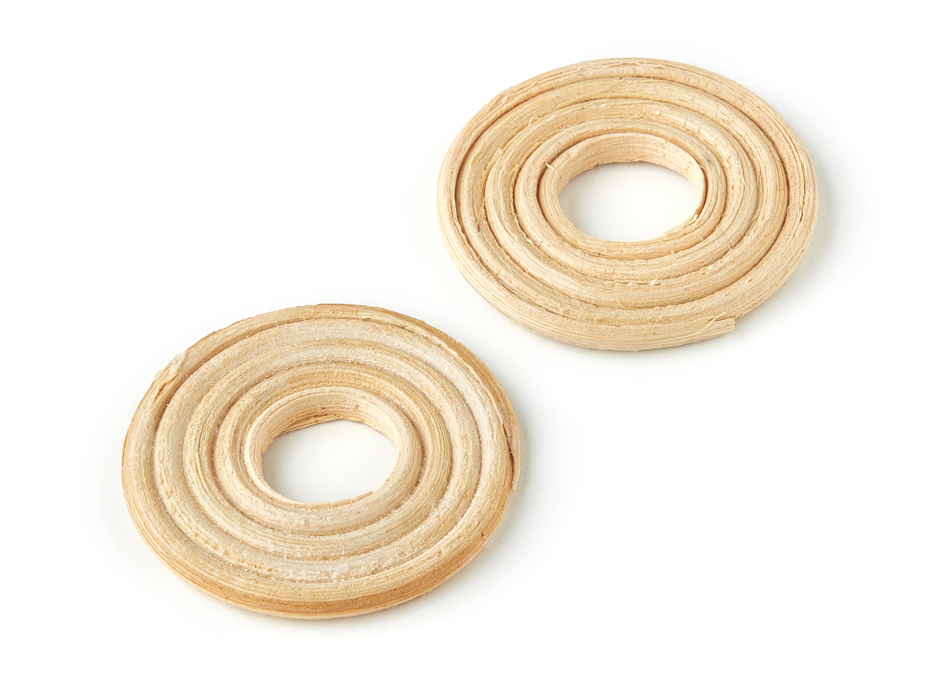 Handwoven Circle Rattan Charms - Circle Rattan Earrings and Pendant - Wooden Straw Earrings - Jewellery Handmade - 41.6x41.6x3.92mm - RT1233 - DOMEDBAZAAR