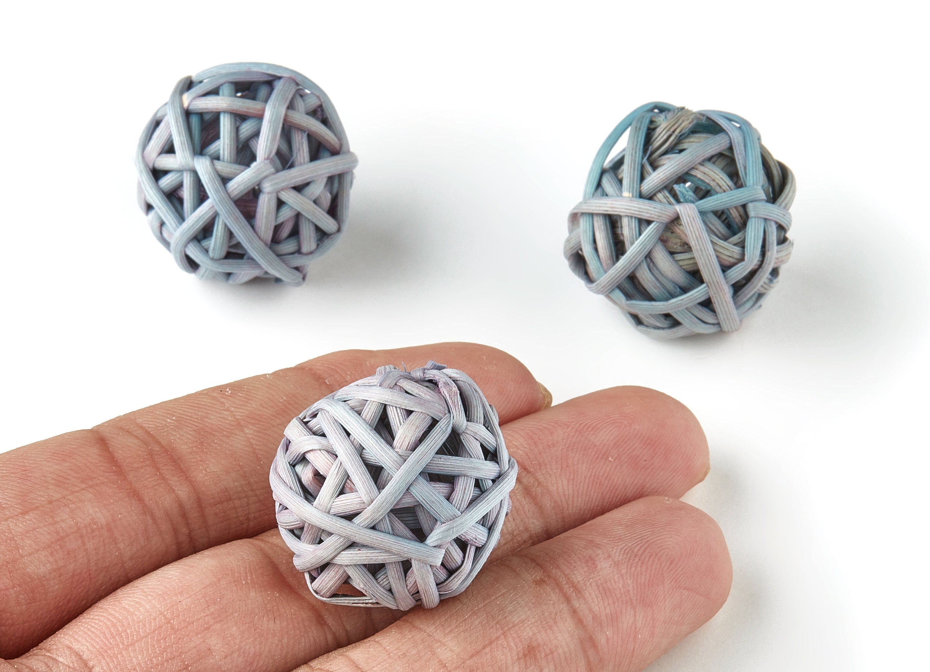 Handwoven Rattan Ball Charms - Ball Rattan Earrings and Pendant - Woven Straw Earrings - Jewelry Handmade - 26.17x26.17mm - RT1219 - DOMEDBAZAAR