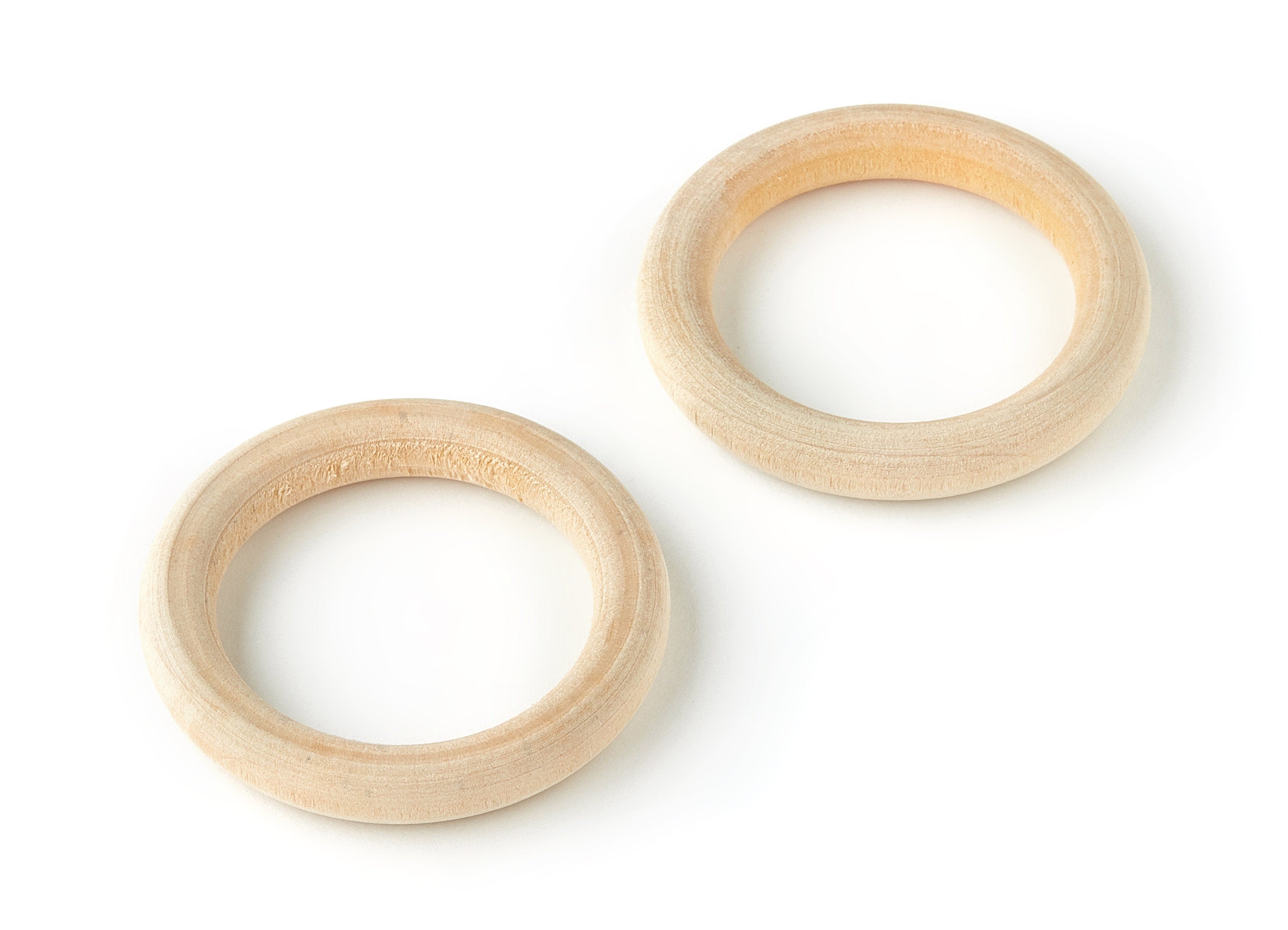 Round Unfinished Natural Wood - Ring Circle Wood Ring -  Natural Wood Findings - 39.95x39.95x5.91mm - BB1064 - DOMEDBAZAAR