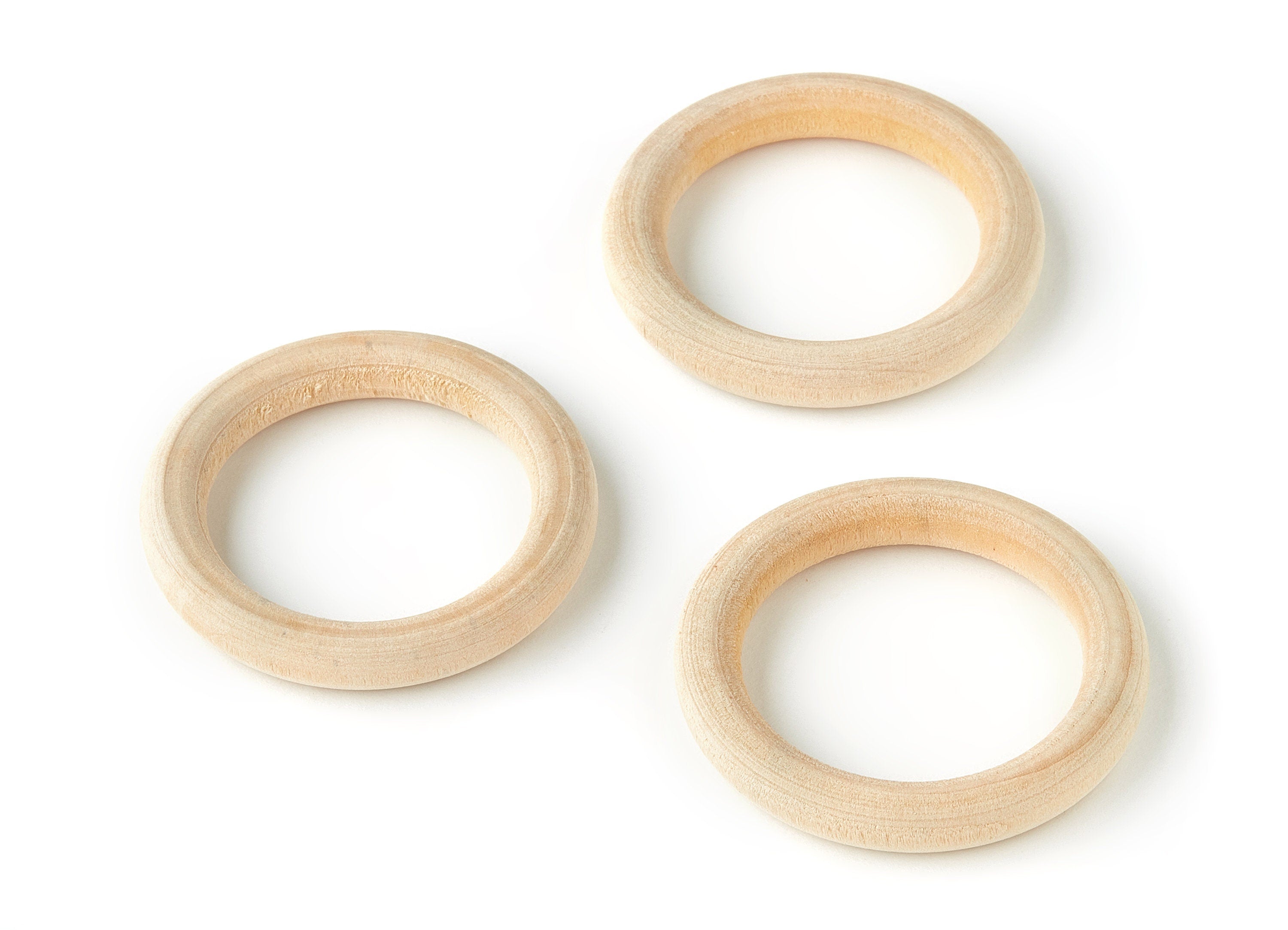 Round Unfinished Natural Wood - Ring Circle Wood Ring -  Natural Wood Findings - 39.95x39.95x5.91mm - BB1064 - DOMEDBAZAAR