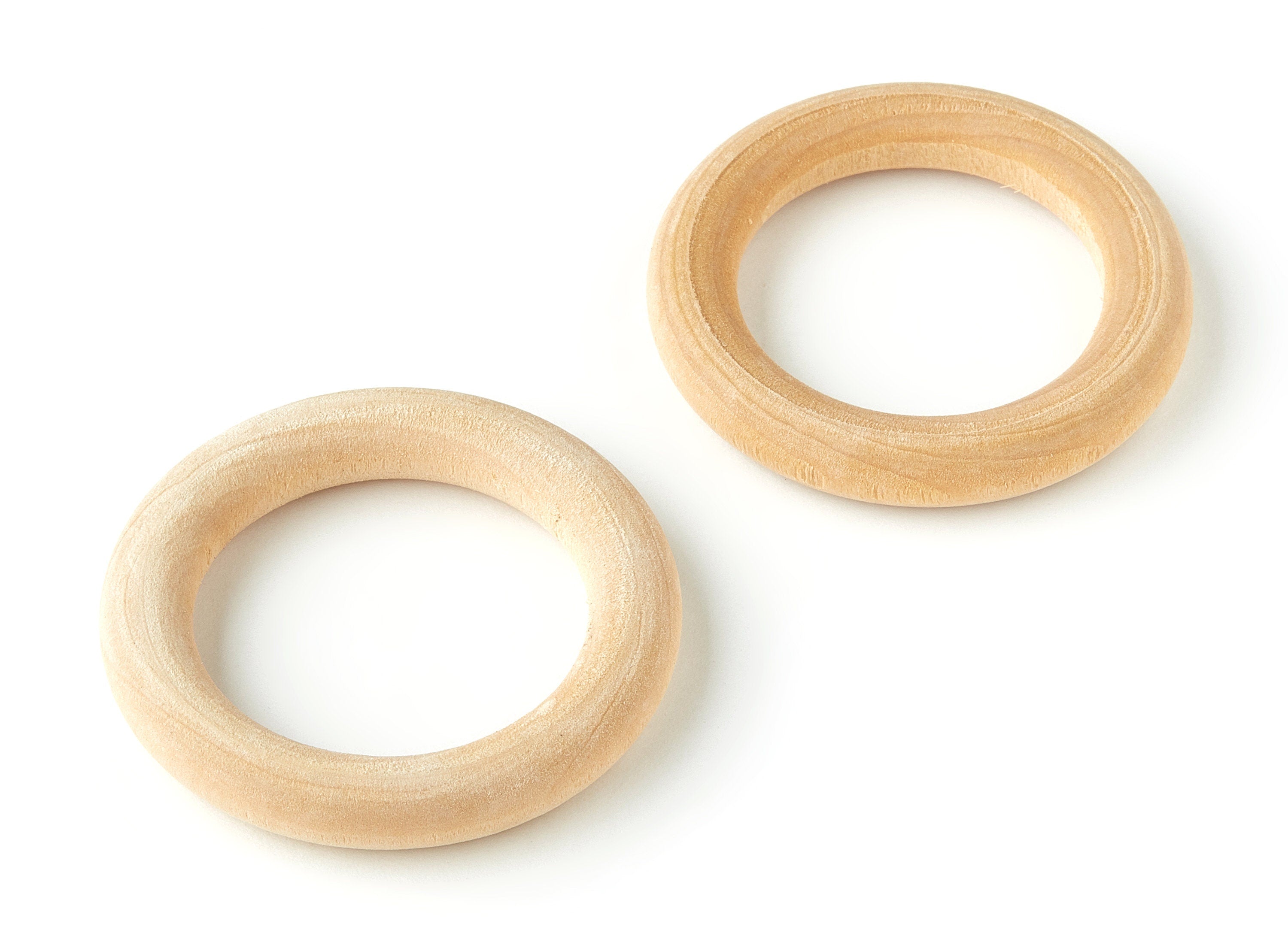 Round Unfinished Natural Wood - Ring Circle Wood Ring -  Natural Wood Findings - 45.6x45.6x7.04mm - BB1065 - DOMEDBAZAAR
