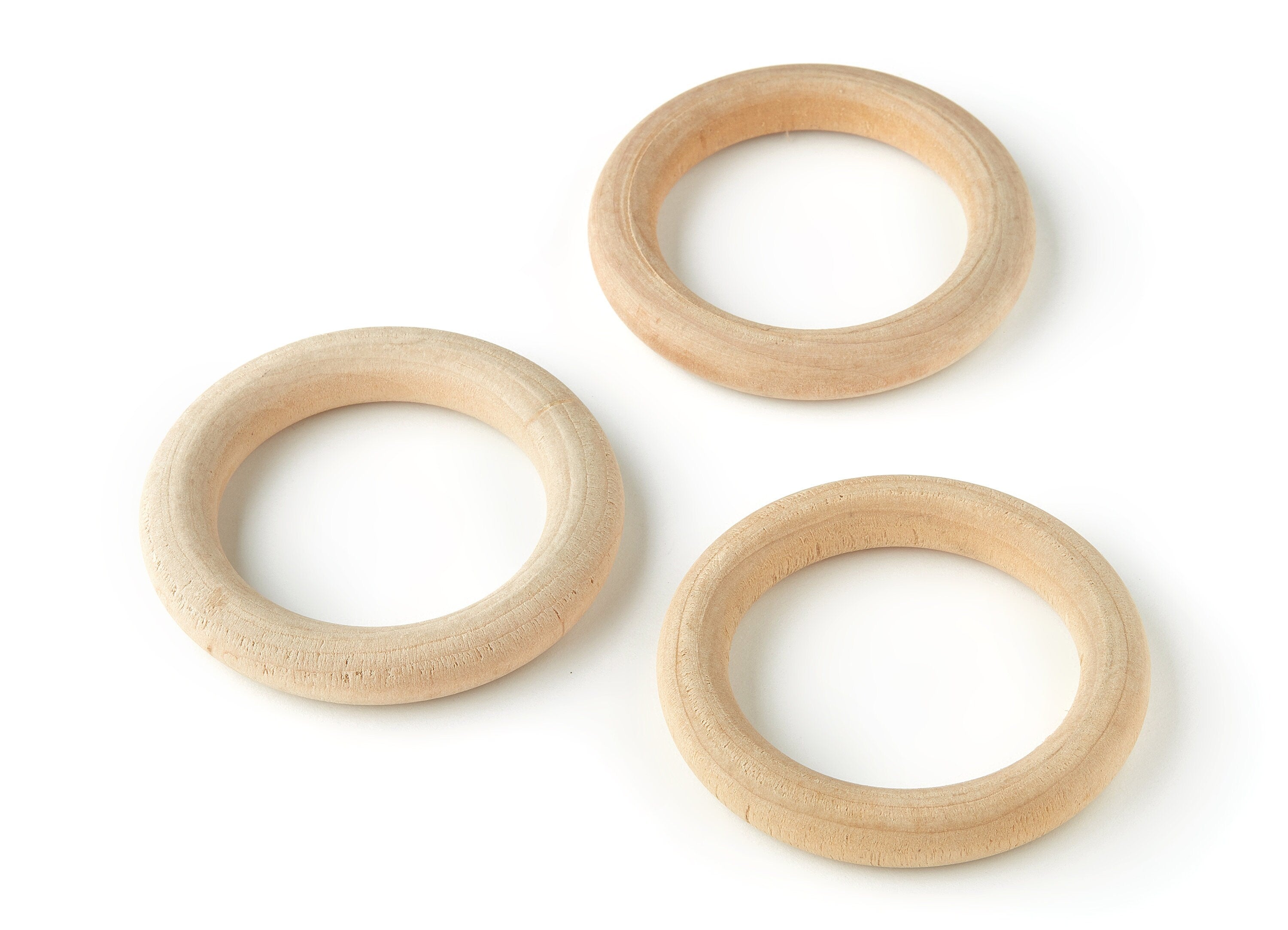 Round Unfinished Natural Wood - Ring Circle Wood Ring -  Natural Wood Findings - 58x58x9.8mm - BB1067 - DOMEDBAZAAR