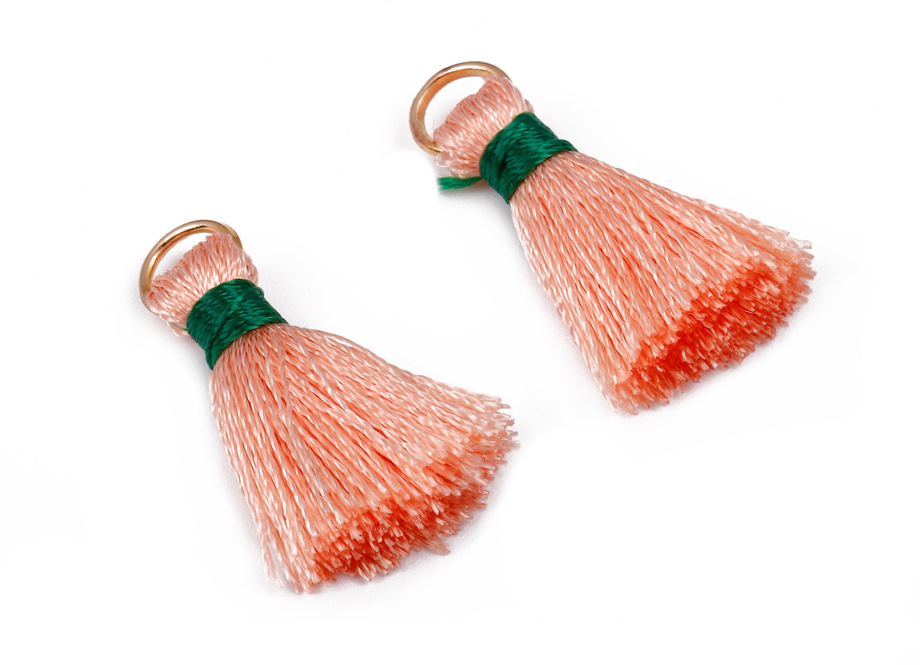 Silky Tassels with Loop Charms - Silky Tassels Earring and Pendant - Tassels with Iron Jump Ring - Boho Earrings - 24.06x5.92x3.4mm - TS1017 - DOMEDBAZAAR