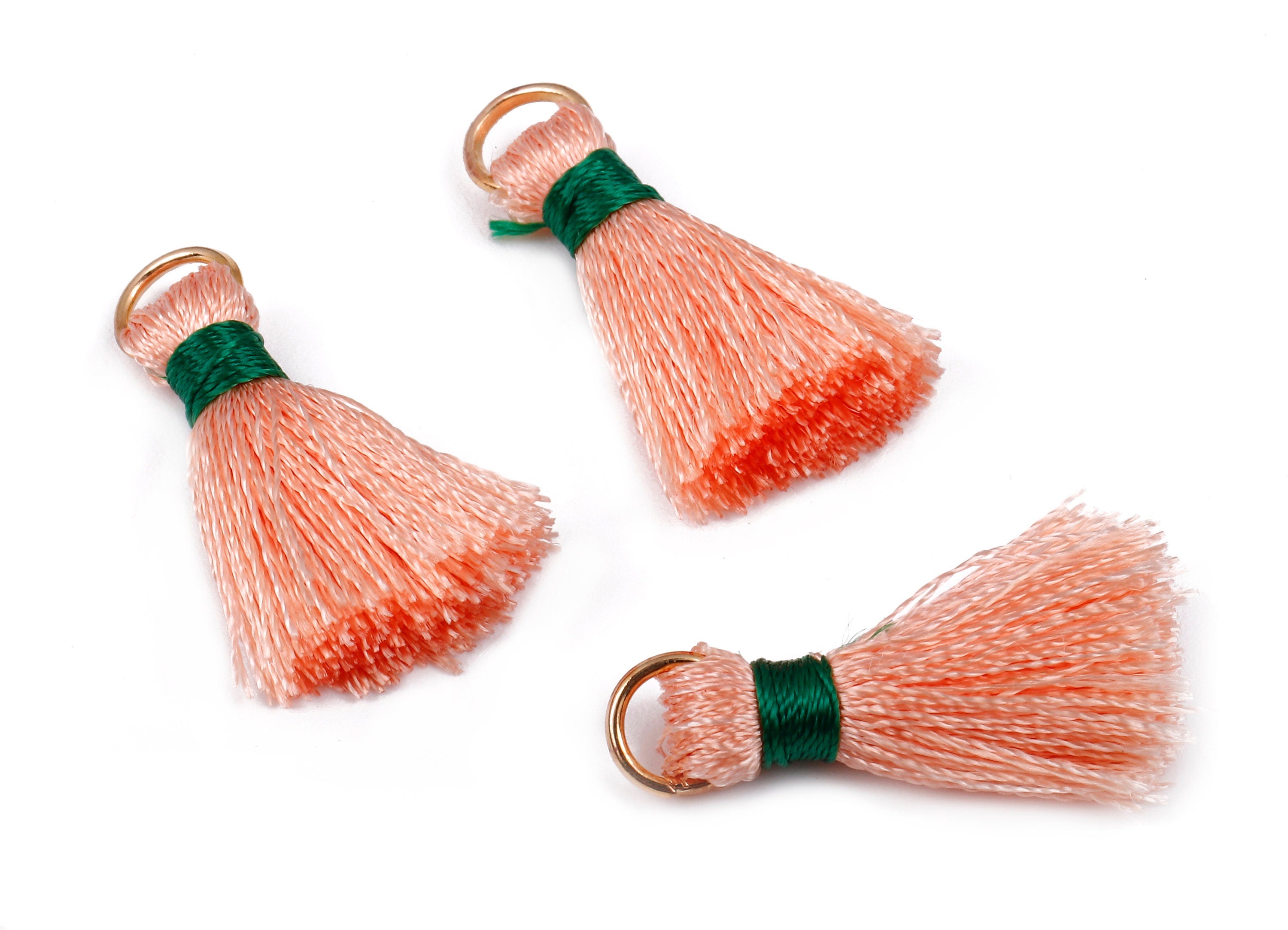 Silky Tassels with Loop Charms - Silky Tassels Earring and Pendant - Tassels with Iron Jump Ring - Boho Earrings - 24.06x5.92x3.4mm - TS1017 - DOMEDBAZAAR