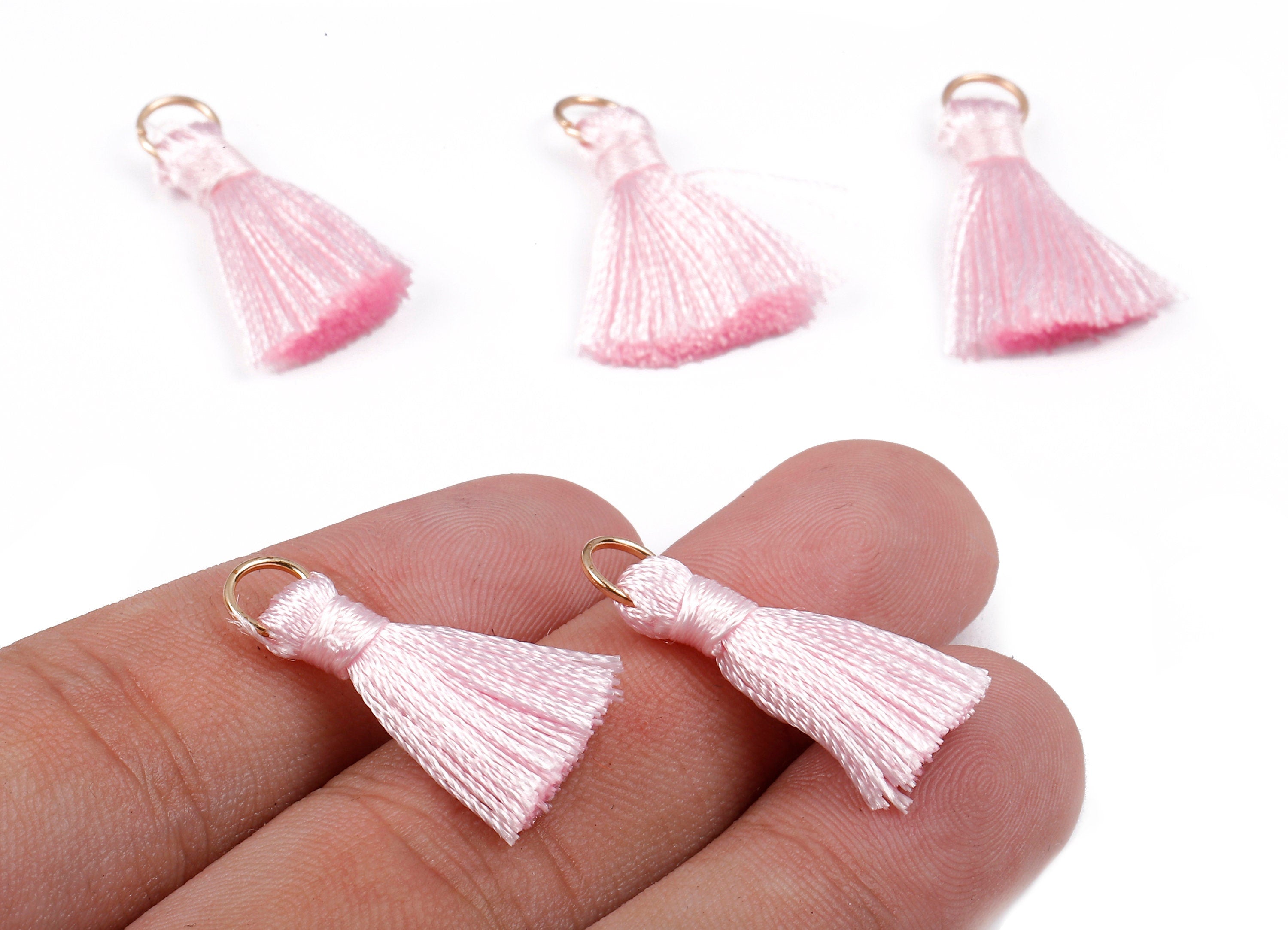 Silky Tassels with Loop Charms - Silky Tassels Earring and Pendant - Tassels with Iron Jump Ring - Boho Earrings - 24.06x5.92x3.4mm - TS1018 - DOMEDBAZAAR