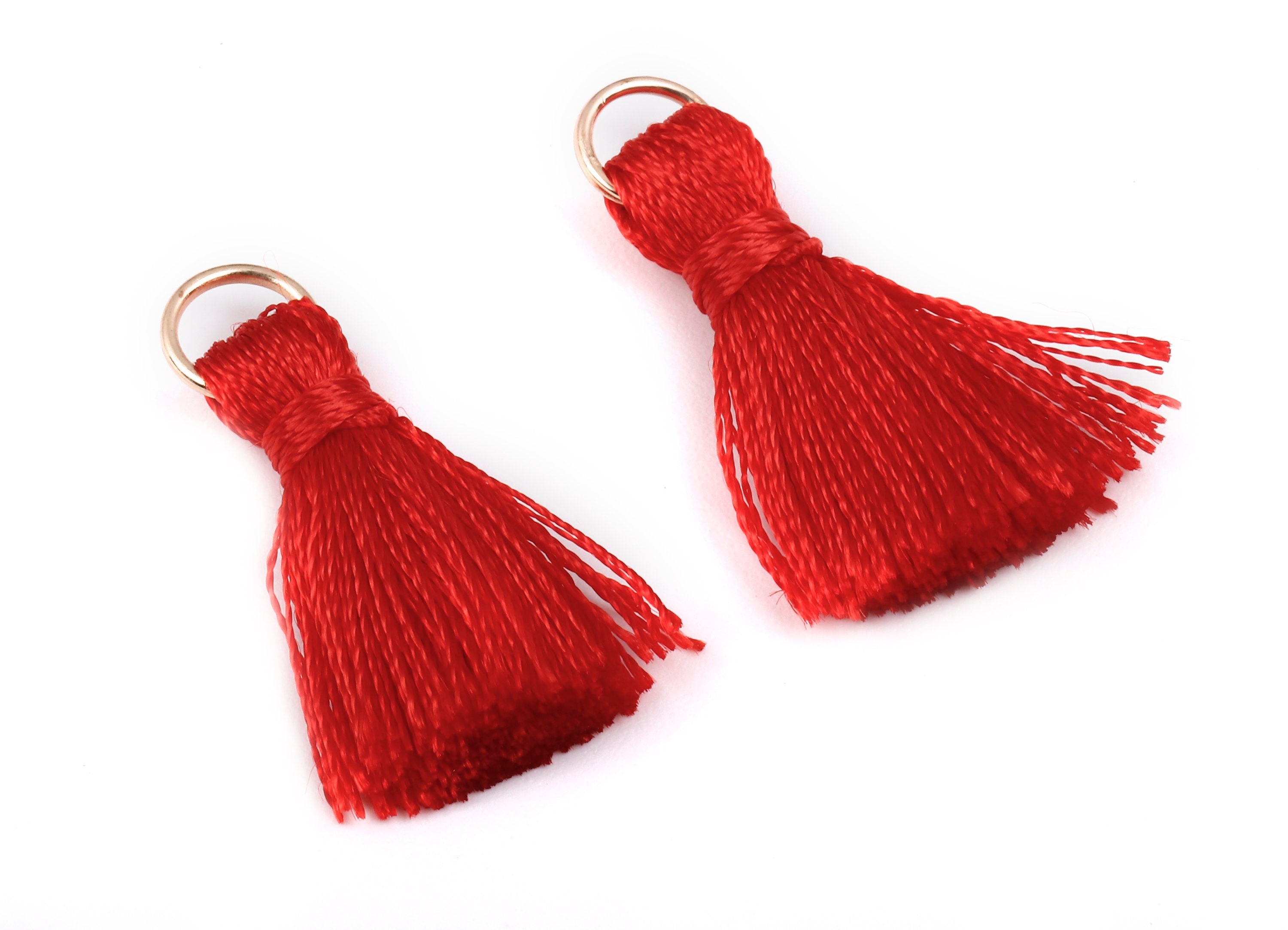 Silky Tassels with Loop Charms - Silky Tassels Earring and Pendant - Tassels with Iron Jump Ring - Boho Earrings - 24.06x5.92x3.4mm - TS1021 - DOMEDBAZAAR