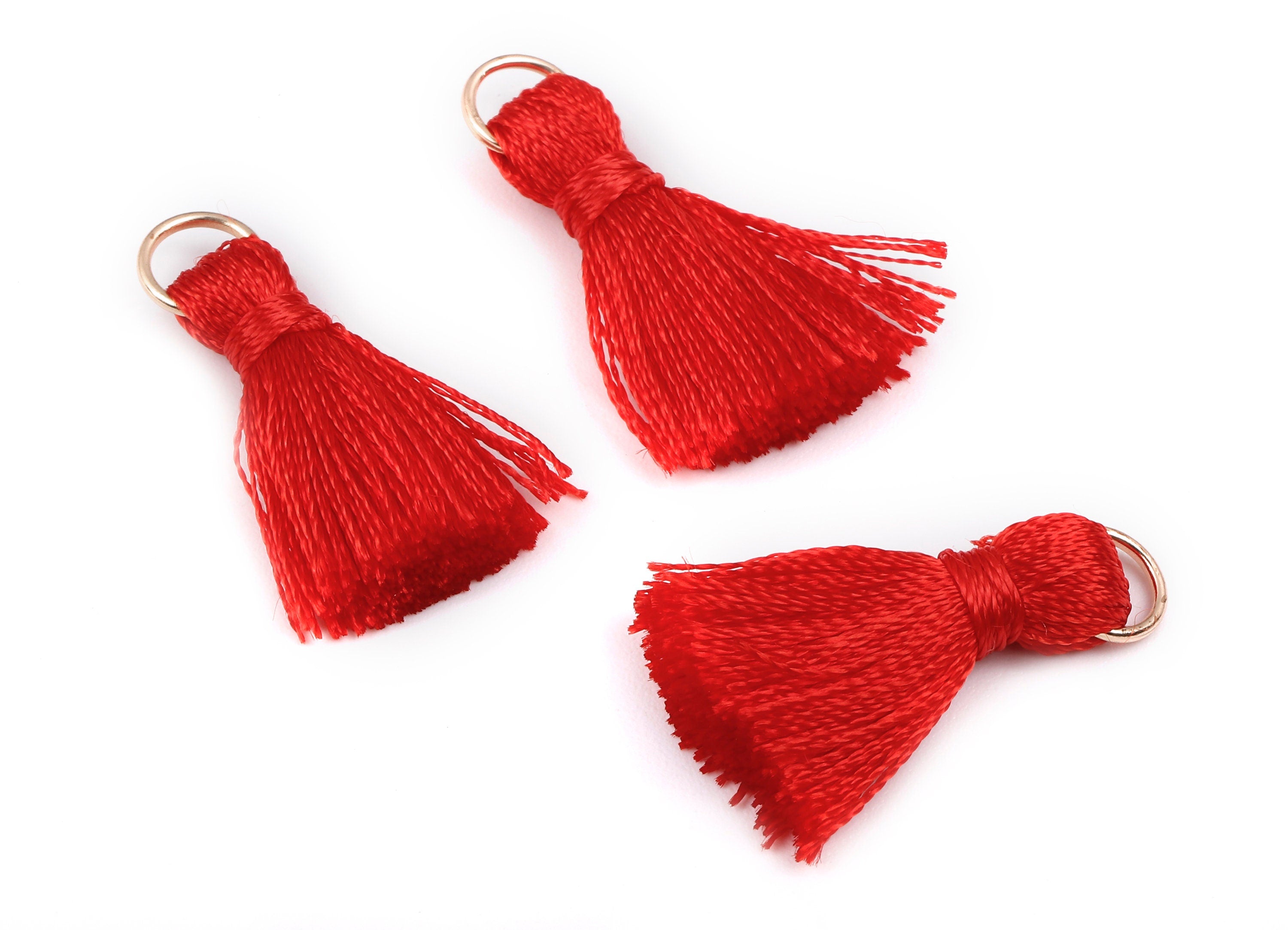 Silky Tassels with Loop Charms - Silky Tassels Earring and Pendant - Tassels with Iron Jump Ring - Boho Earrings - 24.06x5.92x3.4mm - TS1021 - DOMEDBAZAAR