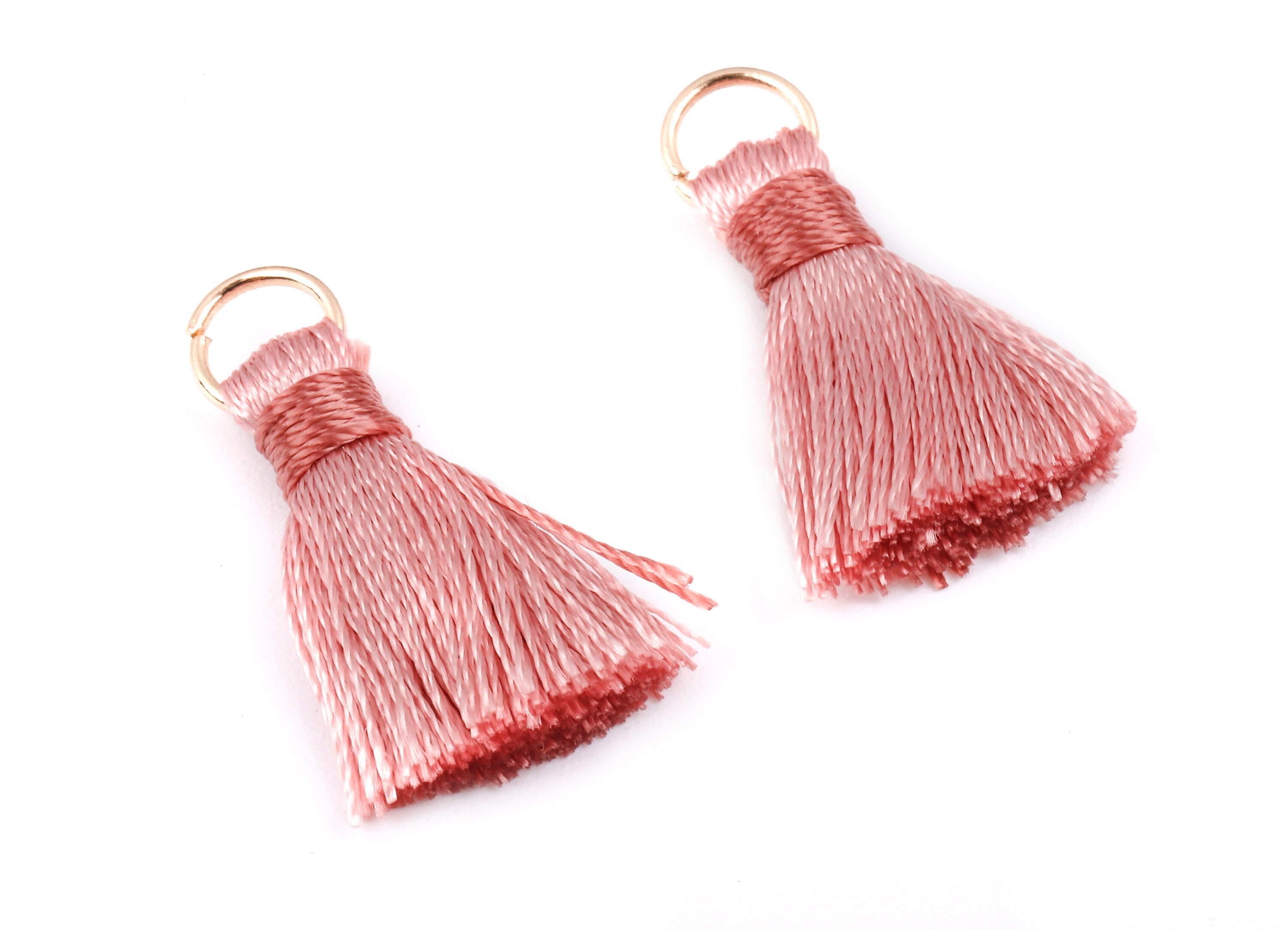 Silky Tassels with Loop Charms - Silky Tassels Earring and Pendant - Tassels with Iron Jump Ring - Boho Earrings - 24.06x5.92x3.4mm - TS1023 - DOMEDBAZAAR