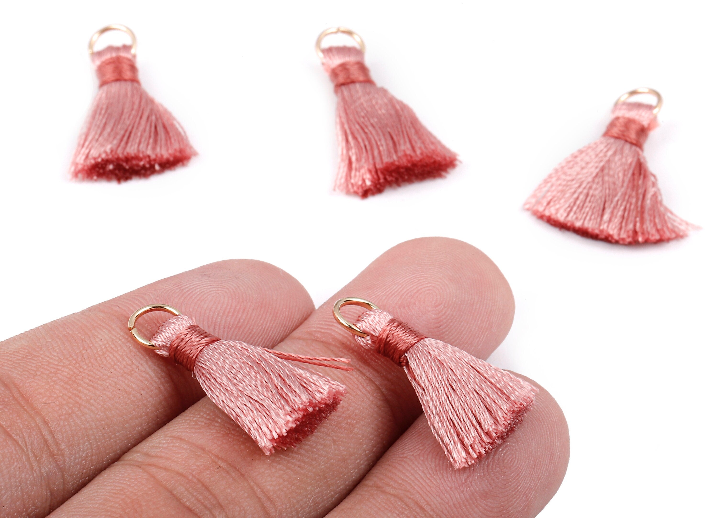 Silky Tassels with Loop Charms - Silky Tassels Earring and Pendant - Tassels with Iron Jump Ring - Boho Earrings - 24.06x5.92x3.4mm - TS1023 - DOMEDBAZAAR