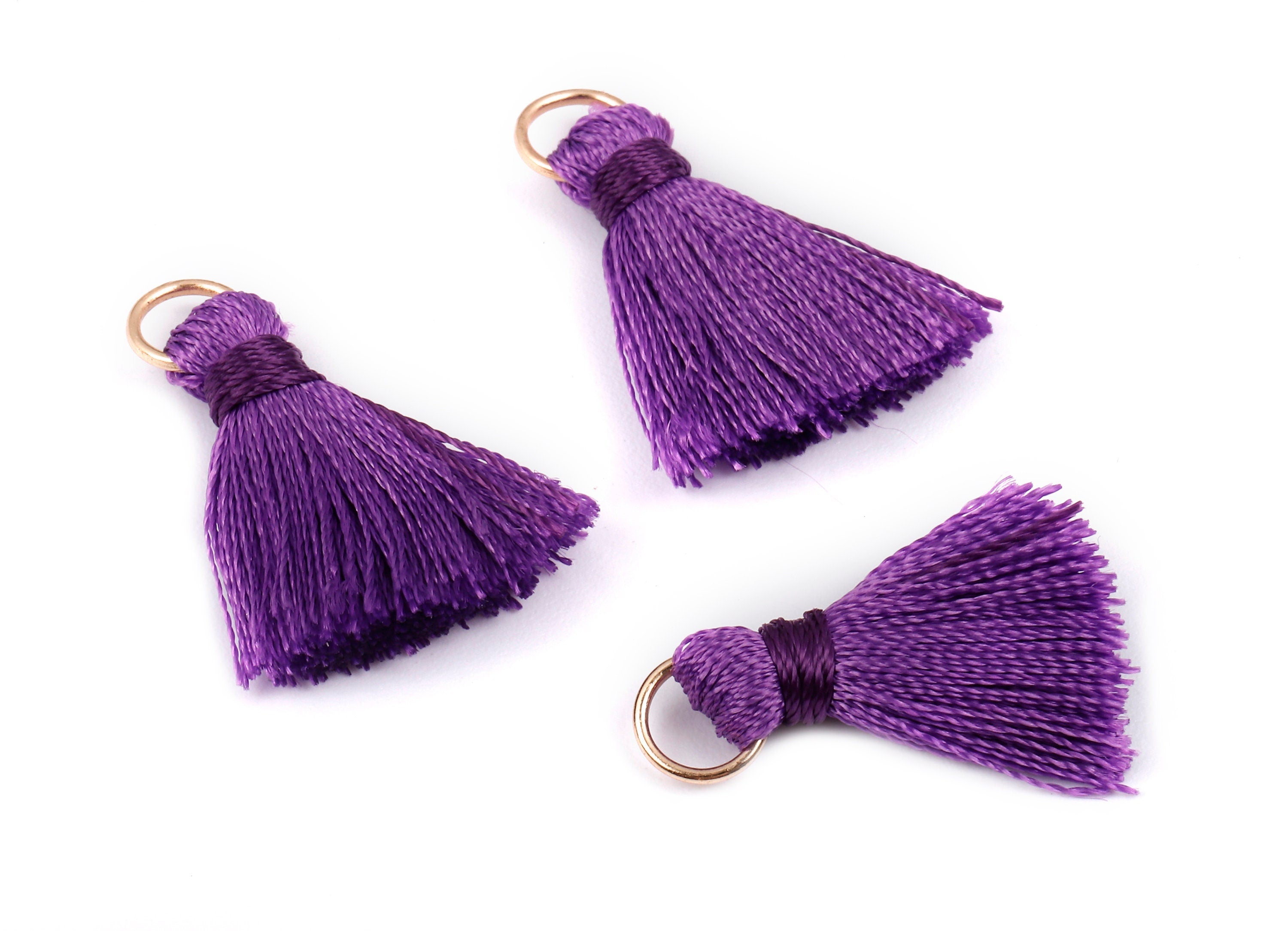 Silky Tassels with Loop Charms - Silky Tassels Earring and Pendant - Tassels with Iron Jump Ring - Boho Earrings - 24.06x5.92x3.4mm - TS1026 - DOMEDBAZAAR