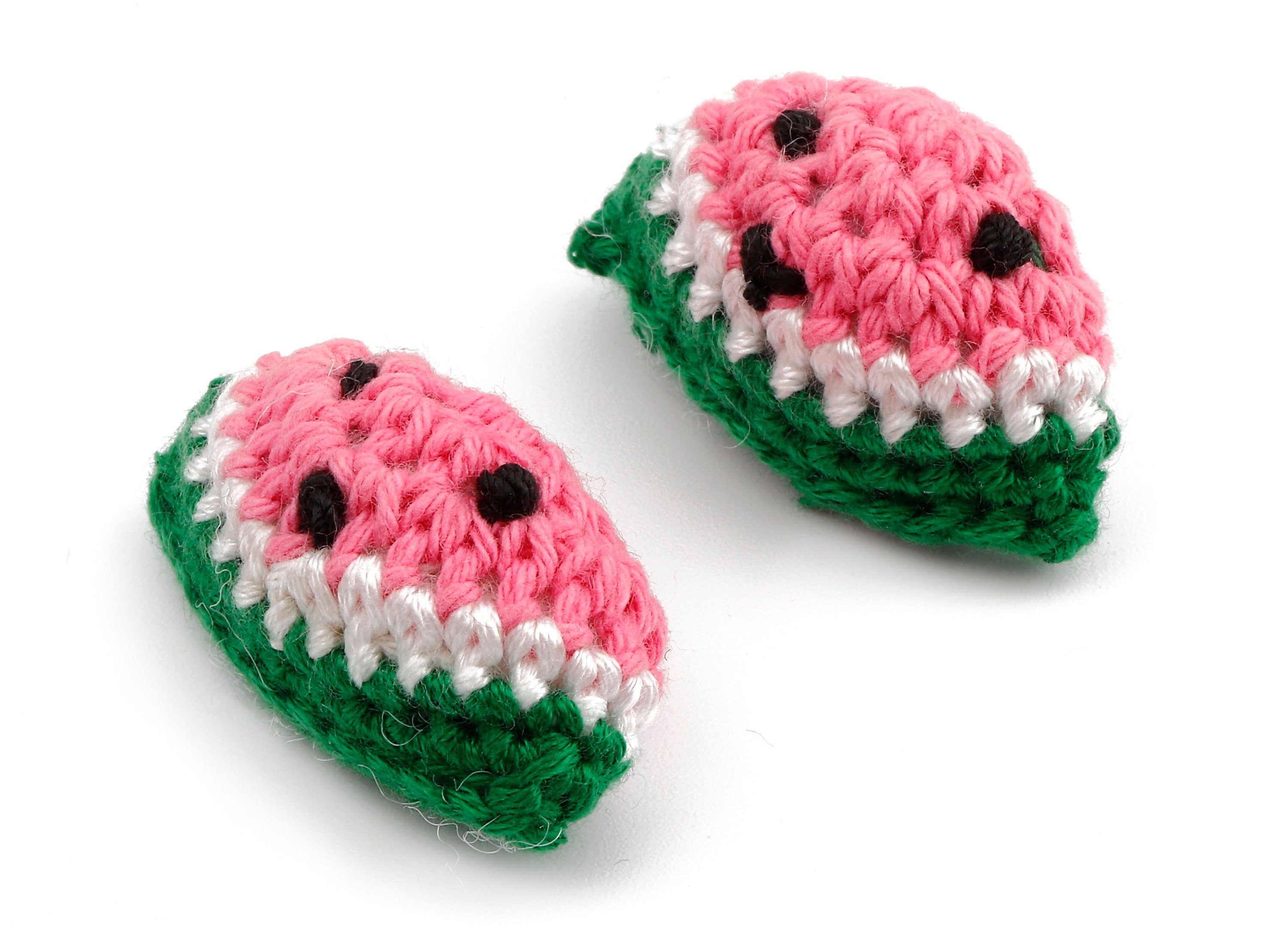 Crochet Watermelon Earrings - Crochet Watermelon Charms and Pendant - Handmade Earrings - 34.86x34.86x15.44mm - TS1075 - DOMEDBAZAAR