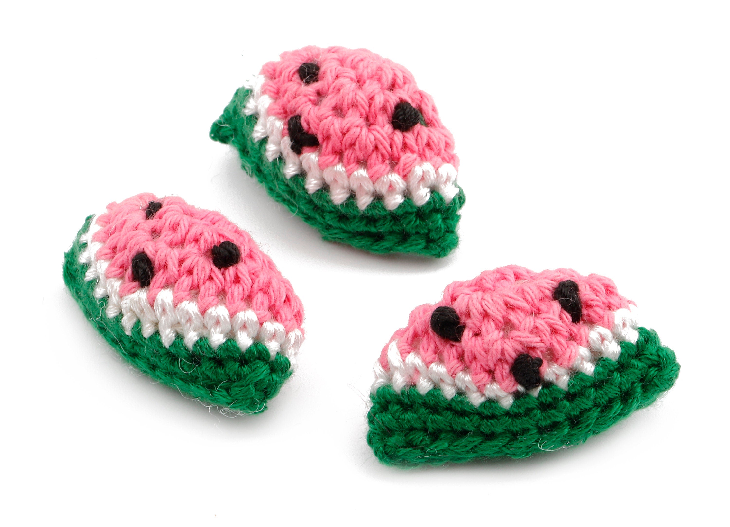 Crochet Watermelon Earrings - Crochet Watermelon Charms and Pendant - Handmade Earrings - 34.86x34.86x15.44mm - TS1075 - DOMEDBAZAAR