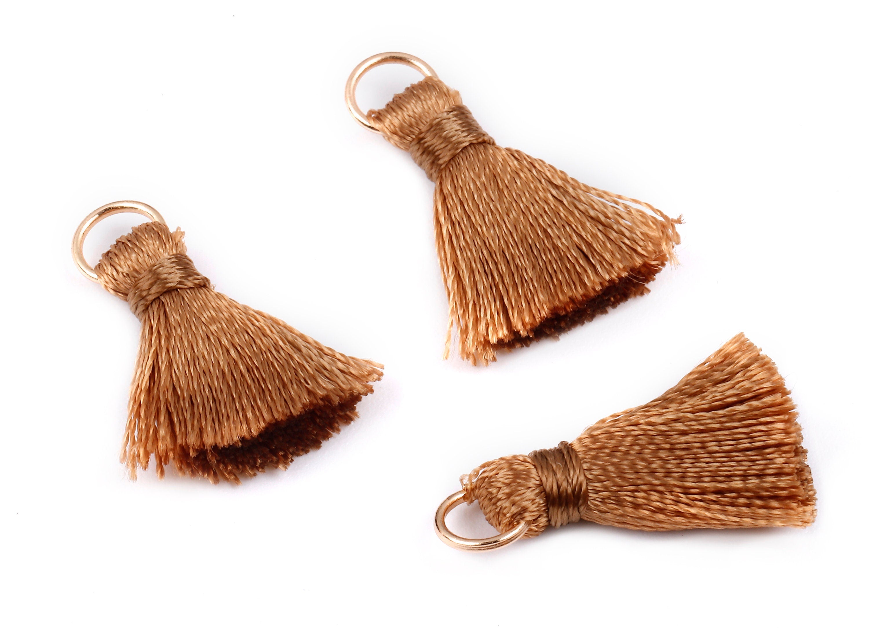 Silky Tassels with Loop Charms - Silky Tassels Earring and Pendant - Tassels with Iron Jump Ring - Boho Earrings - 24.06x5.92x3.4mm - TS1032 - DOMEDBAZAAR