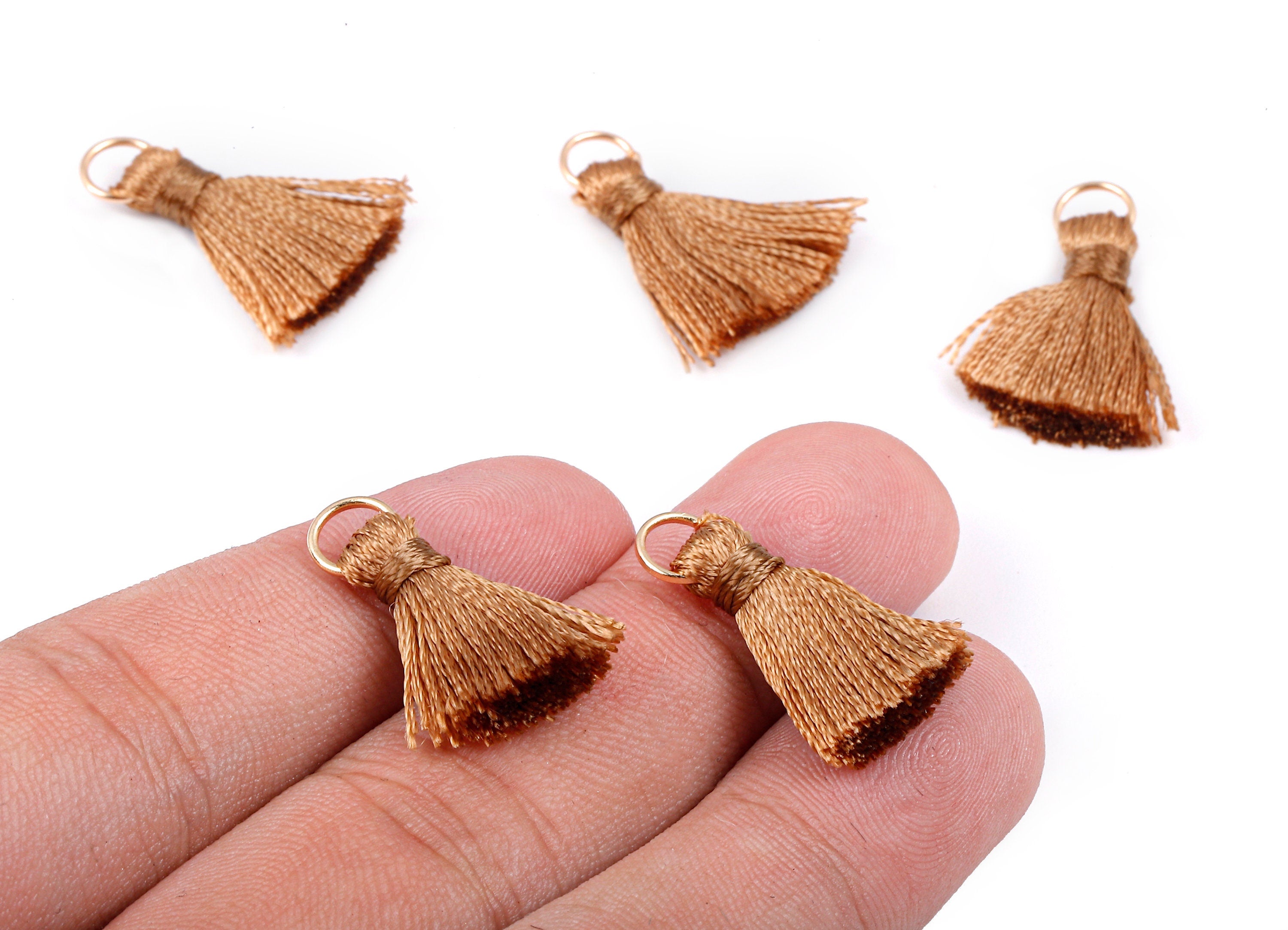 Silky Tassels with Loop Charms - Silky Tassels Earring and Pendant - Tassels with Iron Jump Ring - Boho Earrings - 24.06x5.92x3.4mm - TS1032 - DOMEDBAZAAR