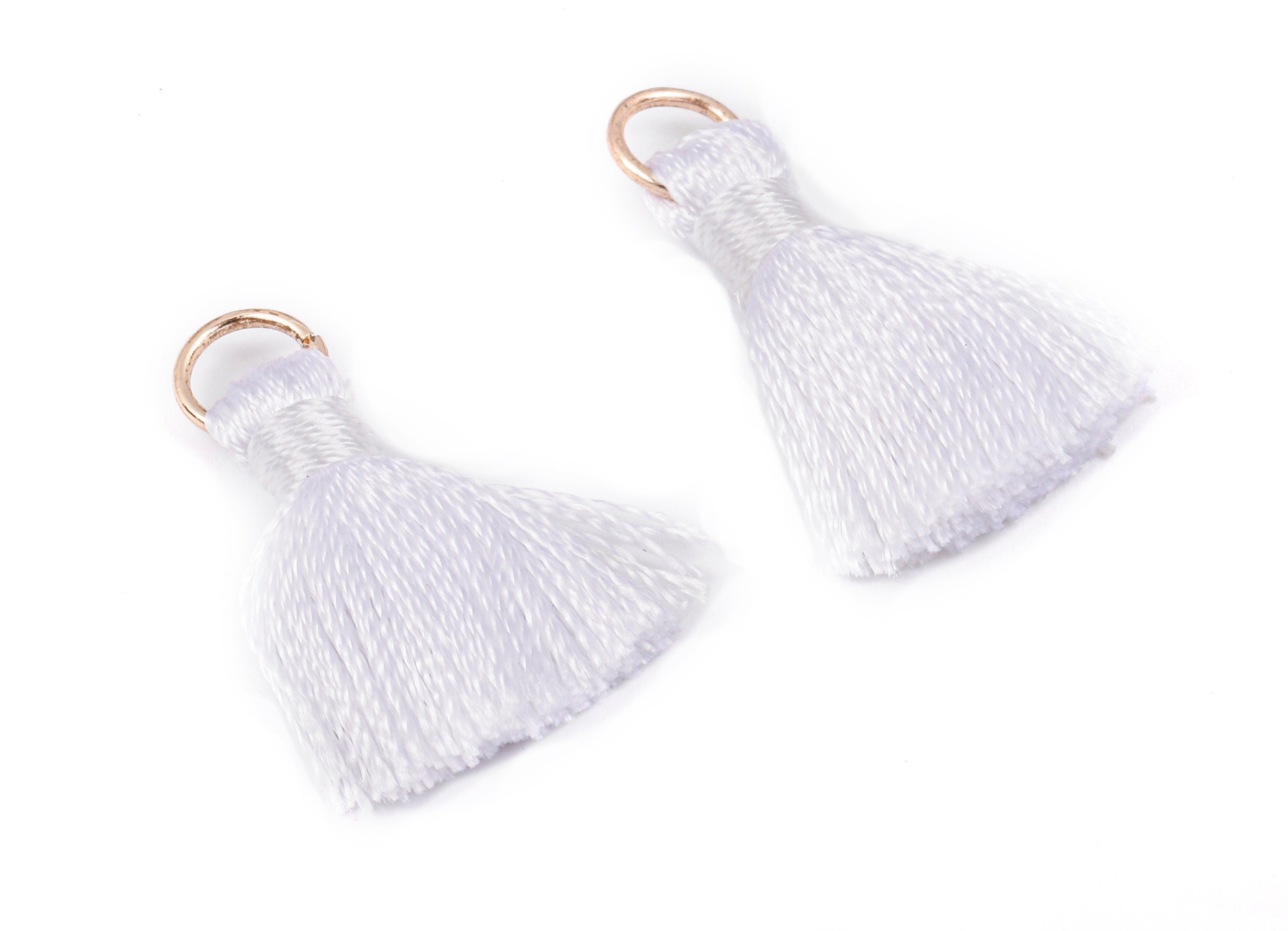 Silky Tassels with Loop Charms - Silky Tassels Earring and Pendant - Tassels with Iron Jump Ring - Boho Earrings - 24.06x5.92x3.4mm - TS1033 - DOMEDBAZAAR
