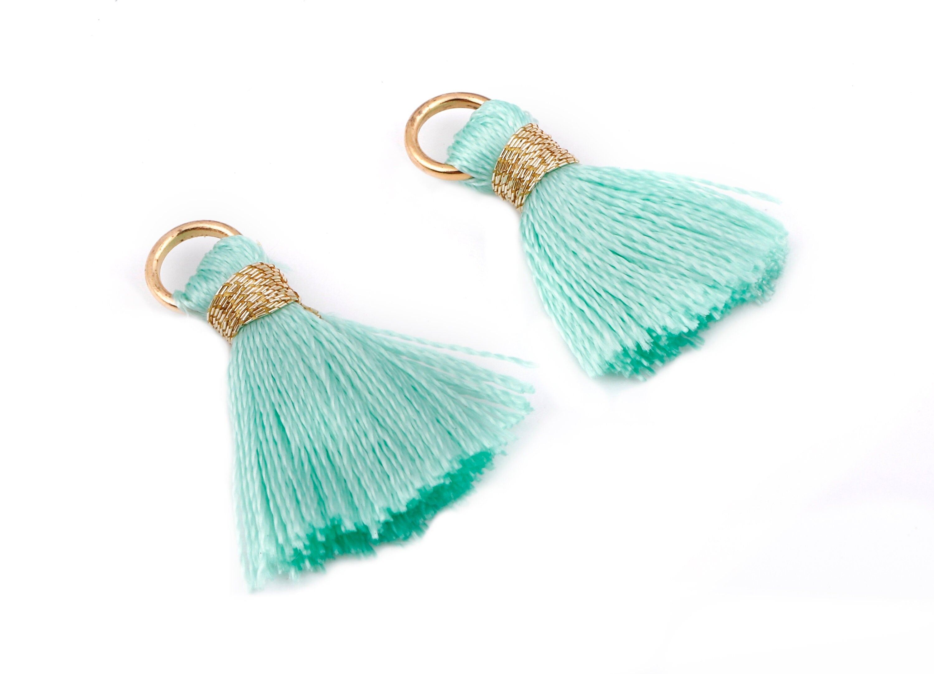 Silky Tassels with Loop Charms - Silky Tassels Earring and Pendant - Tassels with Iron Jump Ring - Boho Earrings - 24.06x5.92x3.4mm - TS1035 - DOMEDBAZAAR