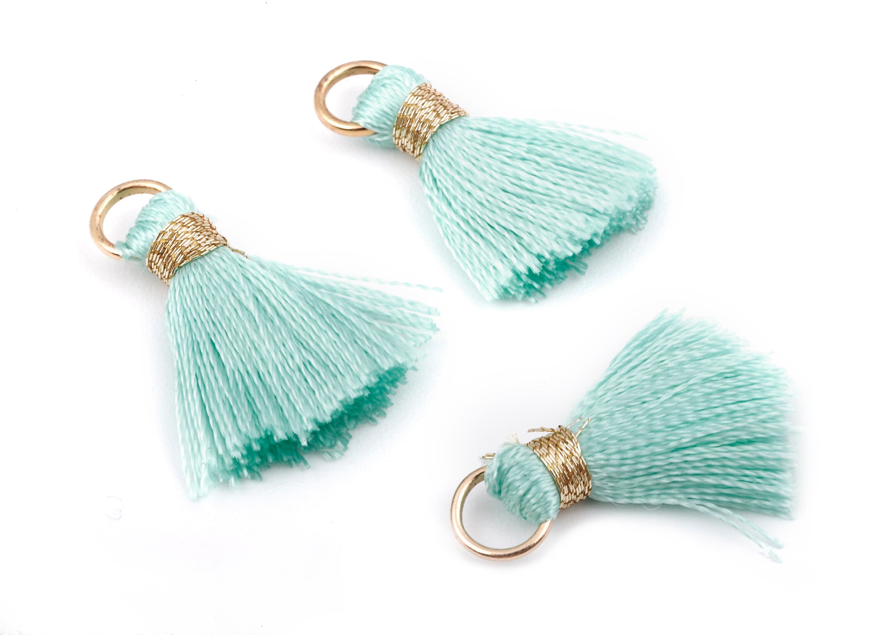 Silky Tassels with Loop Charms - Silky Tassels Earring and Pendant - Tassels with Iron Jump Ring - Boho Earrings - 24.06x5.92x3.4mm - TS1035 - DOMEDBAZAAR