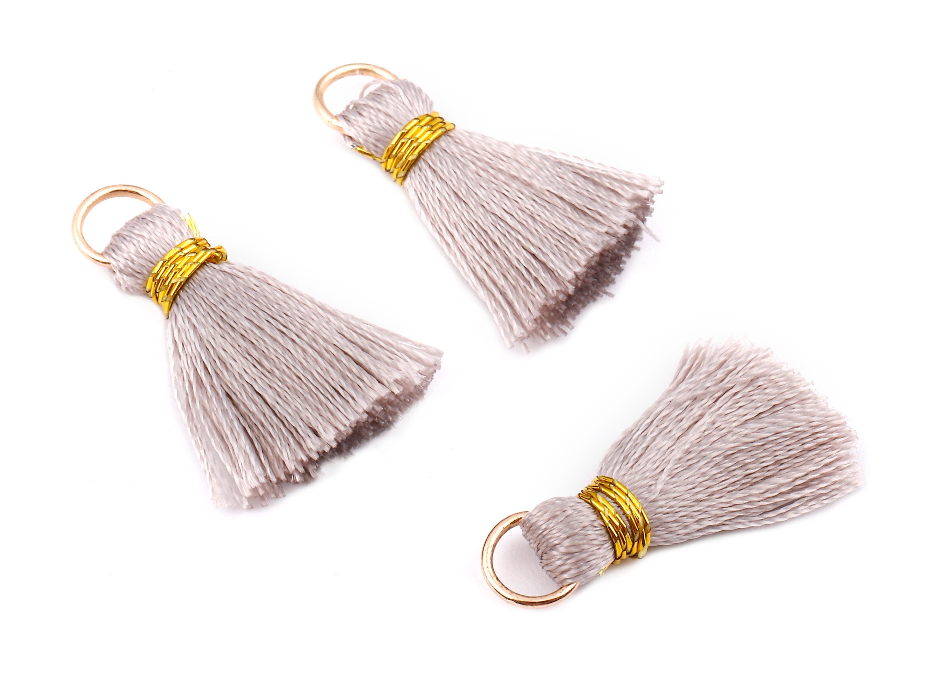 Silky Tassels with Loop Charms - Silky Tassels Earring and Pendant - Tassels with Iron Jump Ring - Boho Earrings - 24.06x5.92x3.4mm - TS1036 - DOMEDBAZAAR