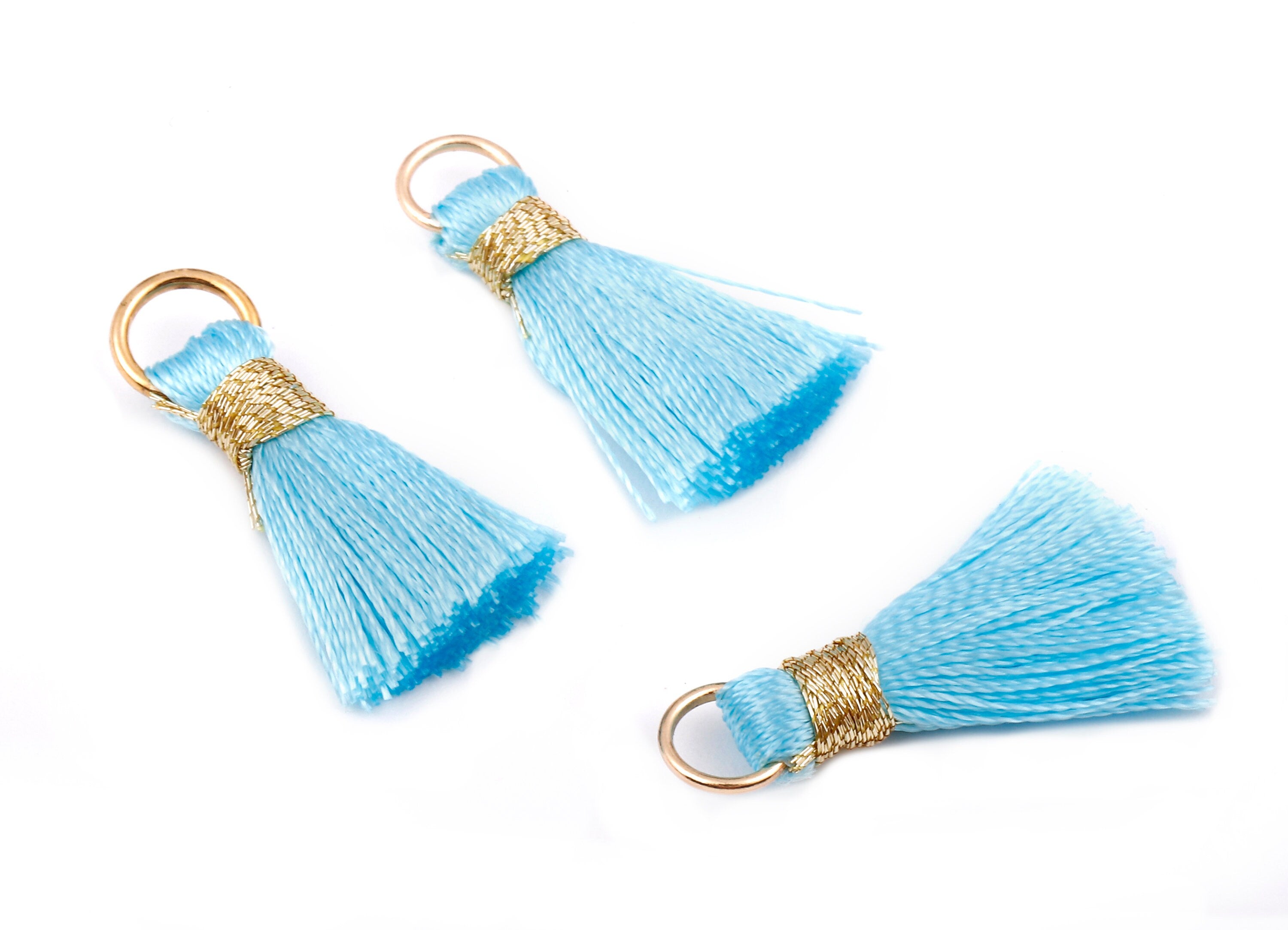 Silky Tassels with Loop Charms - Silky Tassels Earring and Pendant - Tassels with Iron Jump Ring - Boho Earrings - 24.06x5.92x3.4mm - TS1038 - DOMEDBAZAAR