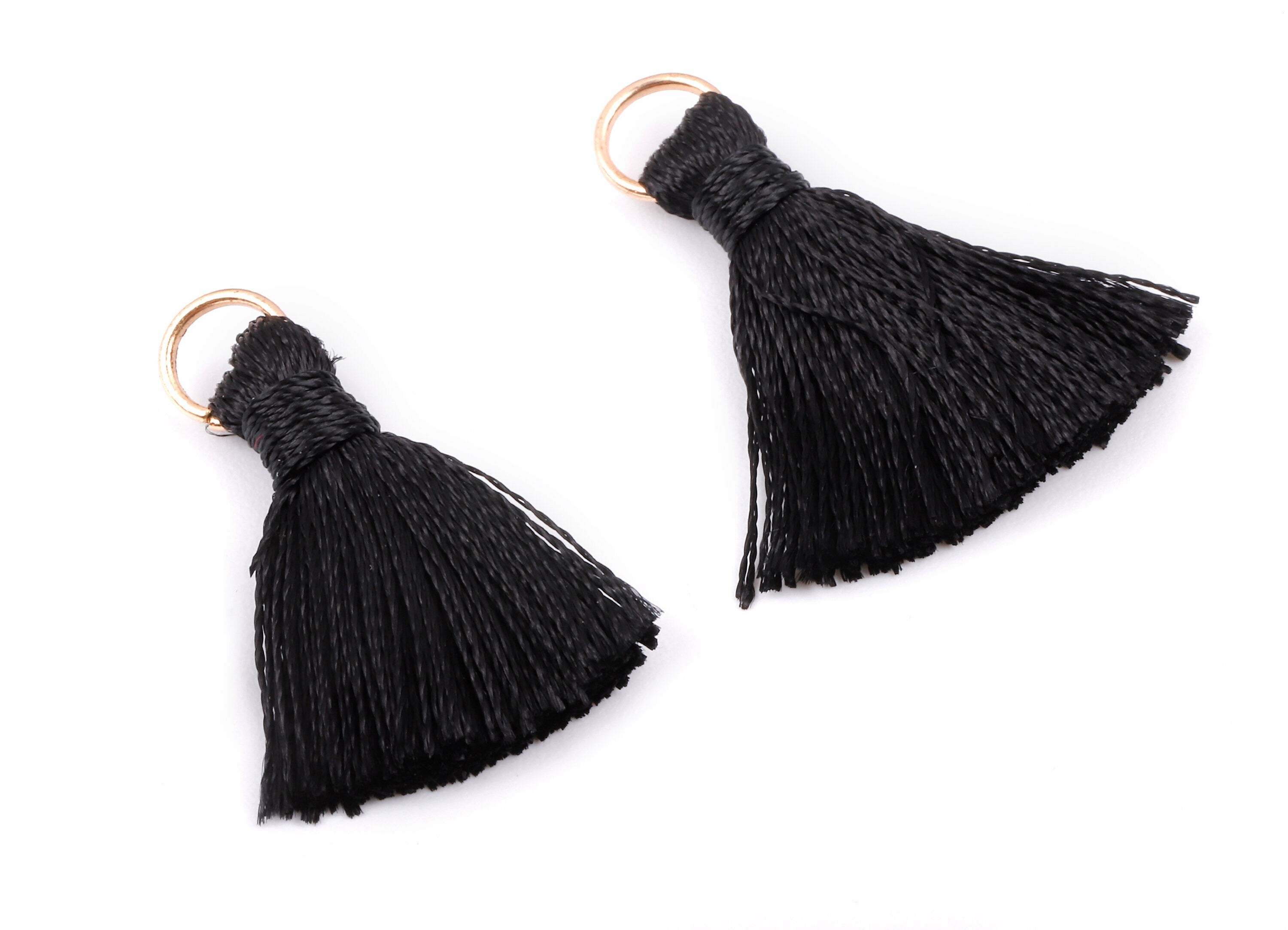 Silky Tassels with Loop Charms - Silky Tassels Earring and Pendant - Tassels with Iron Jump Ring - Boho Earrings - 24.06x5.92x3.4mm - TS1039 - DOMEDBAZAAR