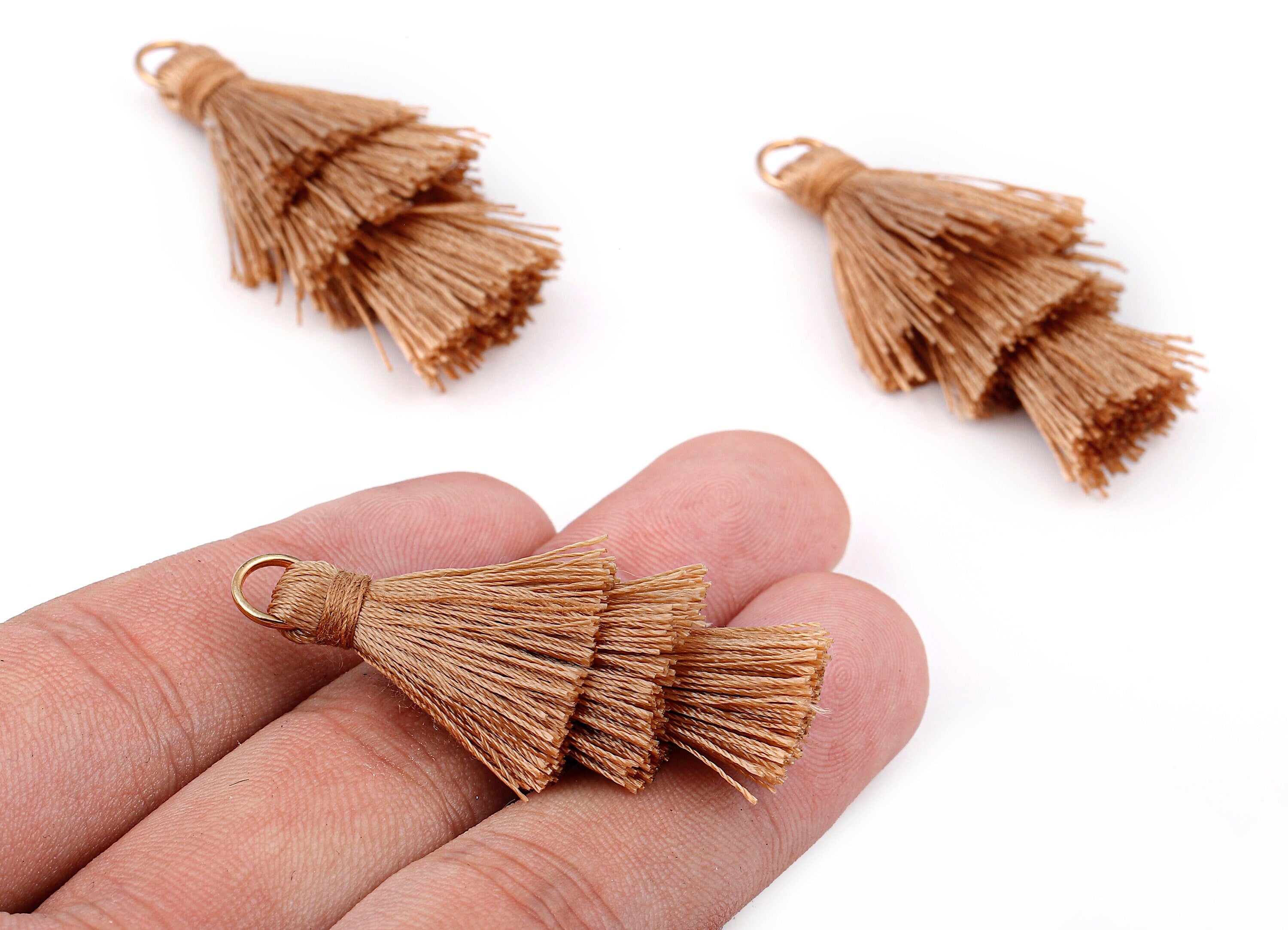 3 Layers Tassel Charms - Tiered Tassel Earrings - Tassels with Iron Jump Ring - Tassels for Earrings and Key Chain - 72.27x13.7mm - TS1051 - DOMEDBAZAAR