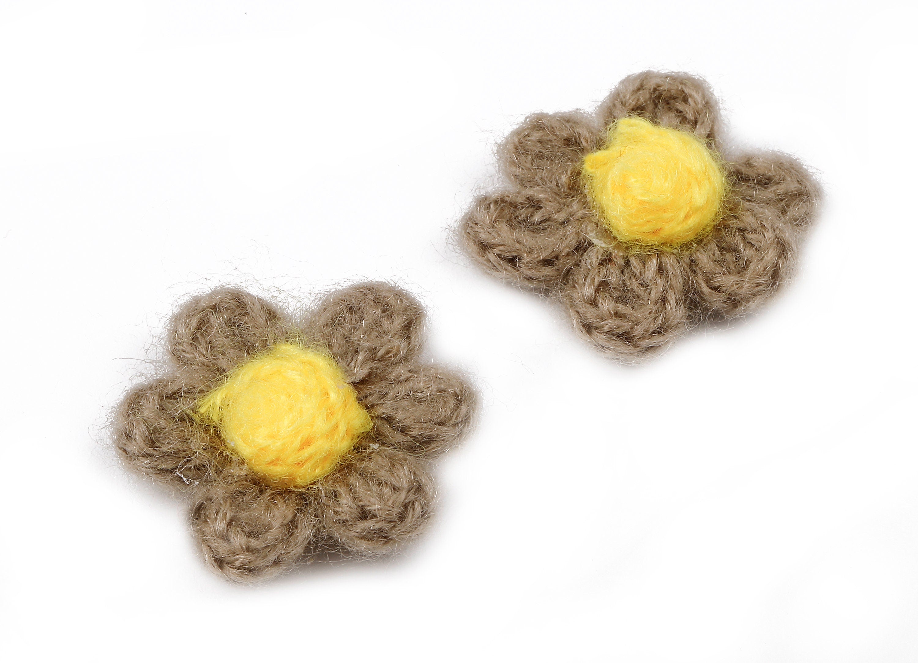 Crochet Flower Earrings - Knit Weaving Flower Earrings - Crochet Flower Pendant - Handmade Flower Earrings - 32.33x32.33x9.91mm - TS1082A - DOMEDBAZAAR