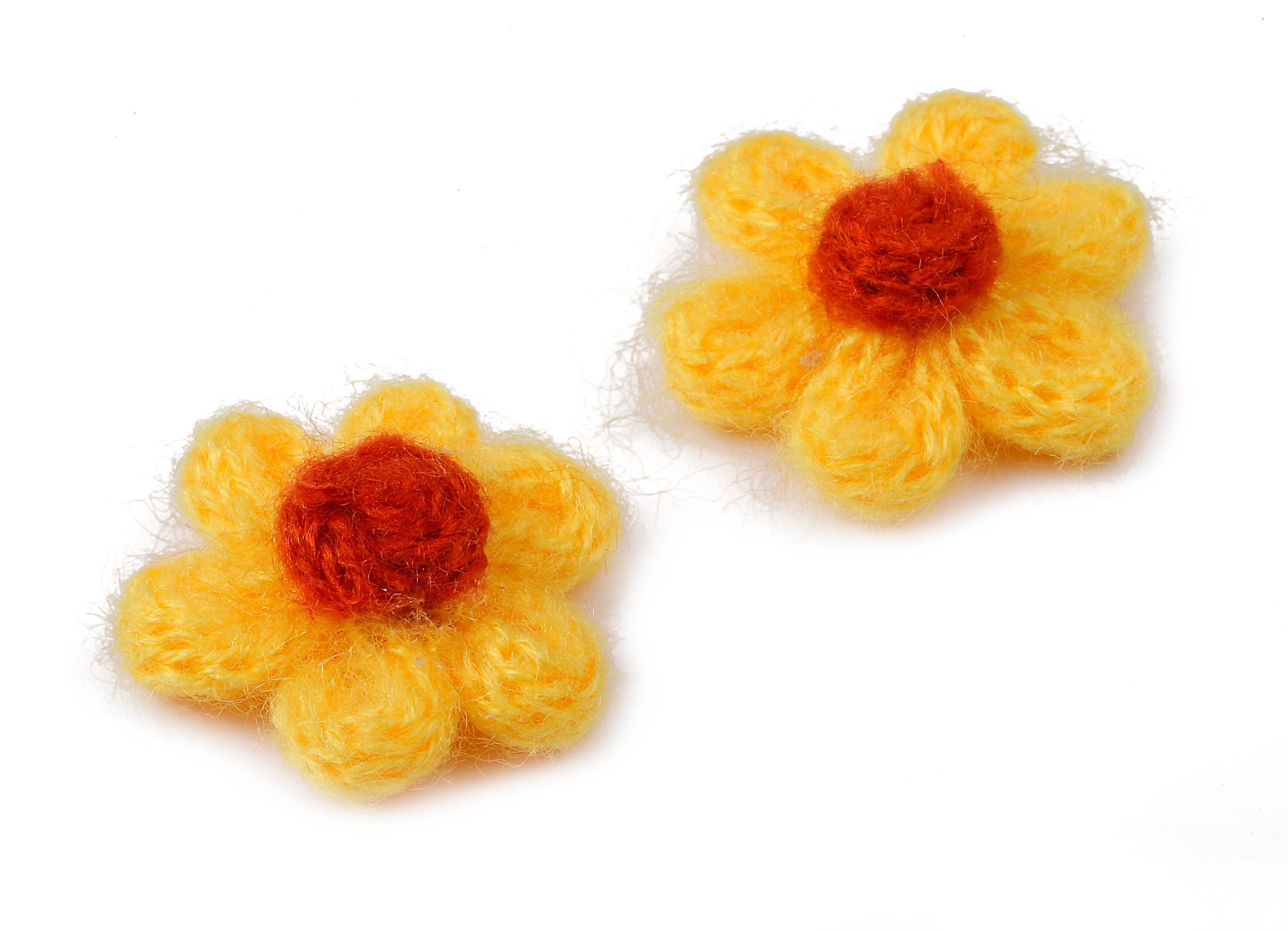 Crochet Flower Earrings - Knit Weaving Flower Earrings - Crochet Flower Pendant - Handmade Flower Earrings - 32.33x32.33x9.91mm - TS1082C - DOMEDBAZAAR